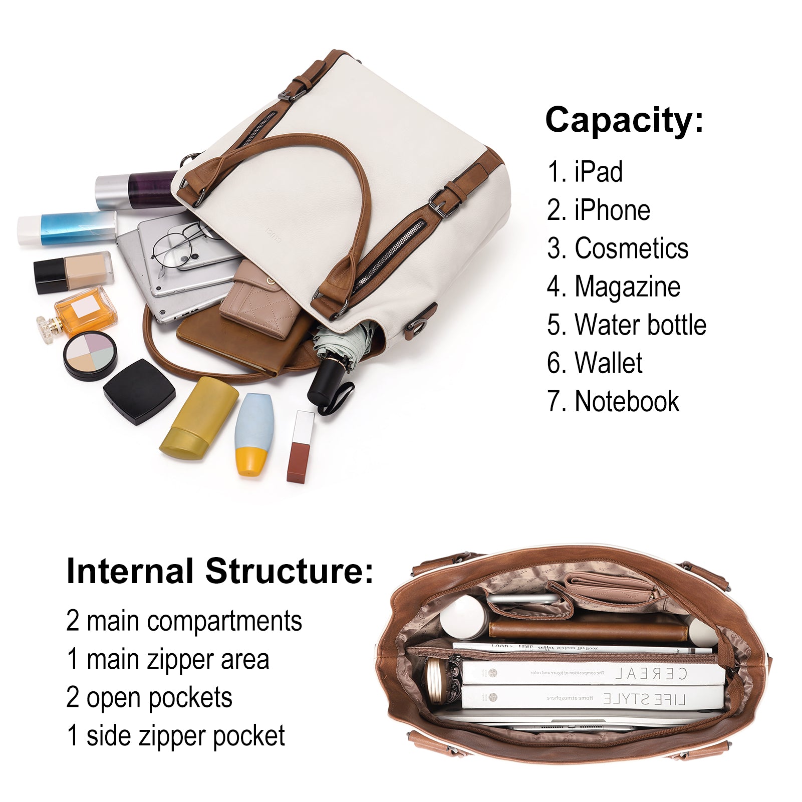 CLUCI Hobo Bags Large Tote with Adjustable Shoulder Strap