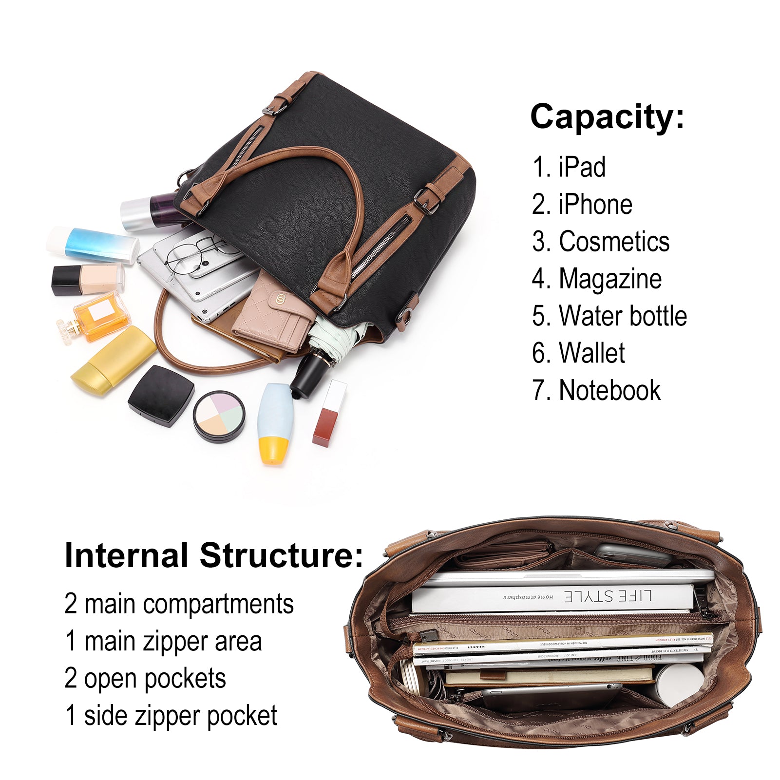 CLUCI Hobo Bags Large Tote with Adjustable Shoulder Strap