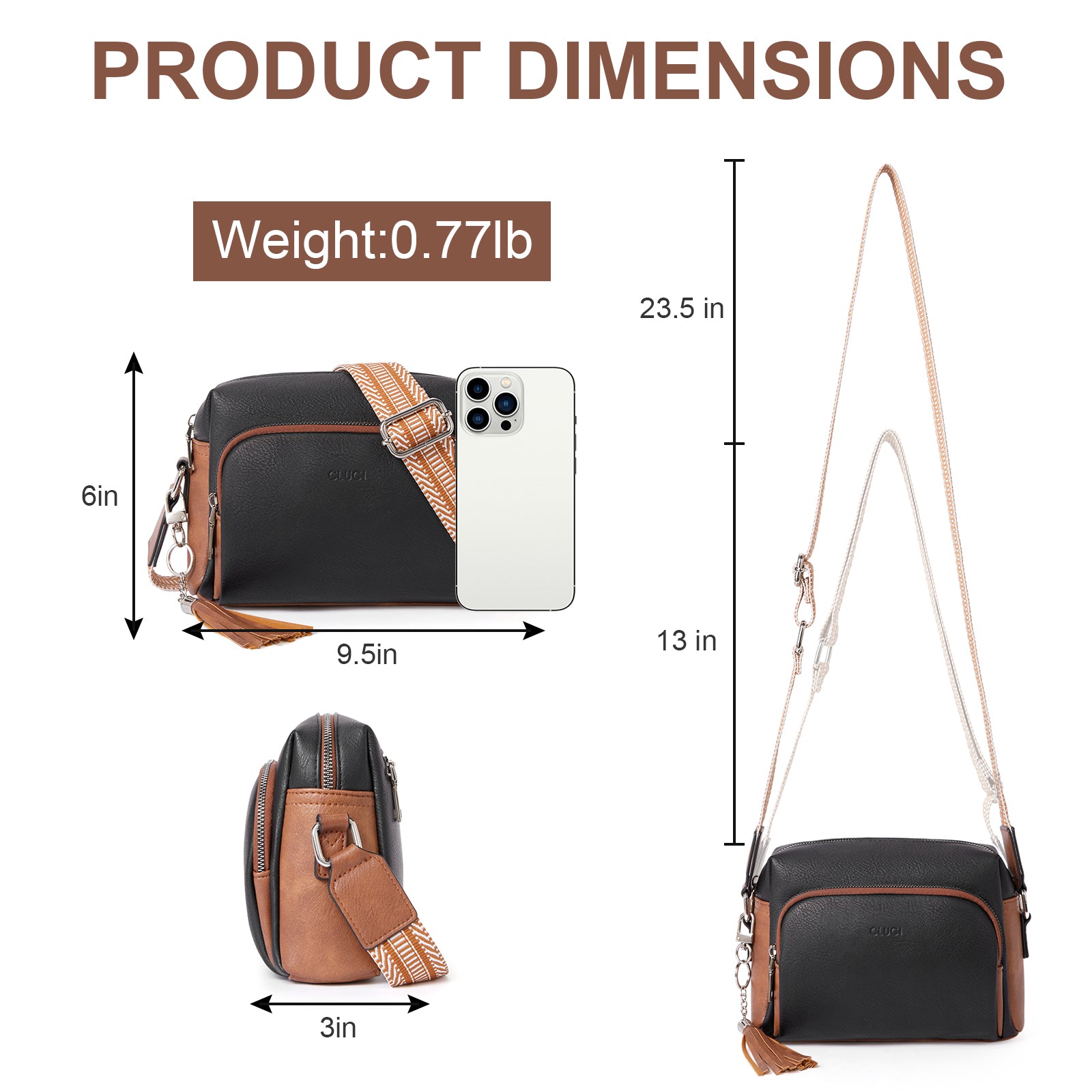 Crossbody Purses for Women Vegan Leather Crossbody Bags with Adjustable Wide Strap