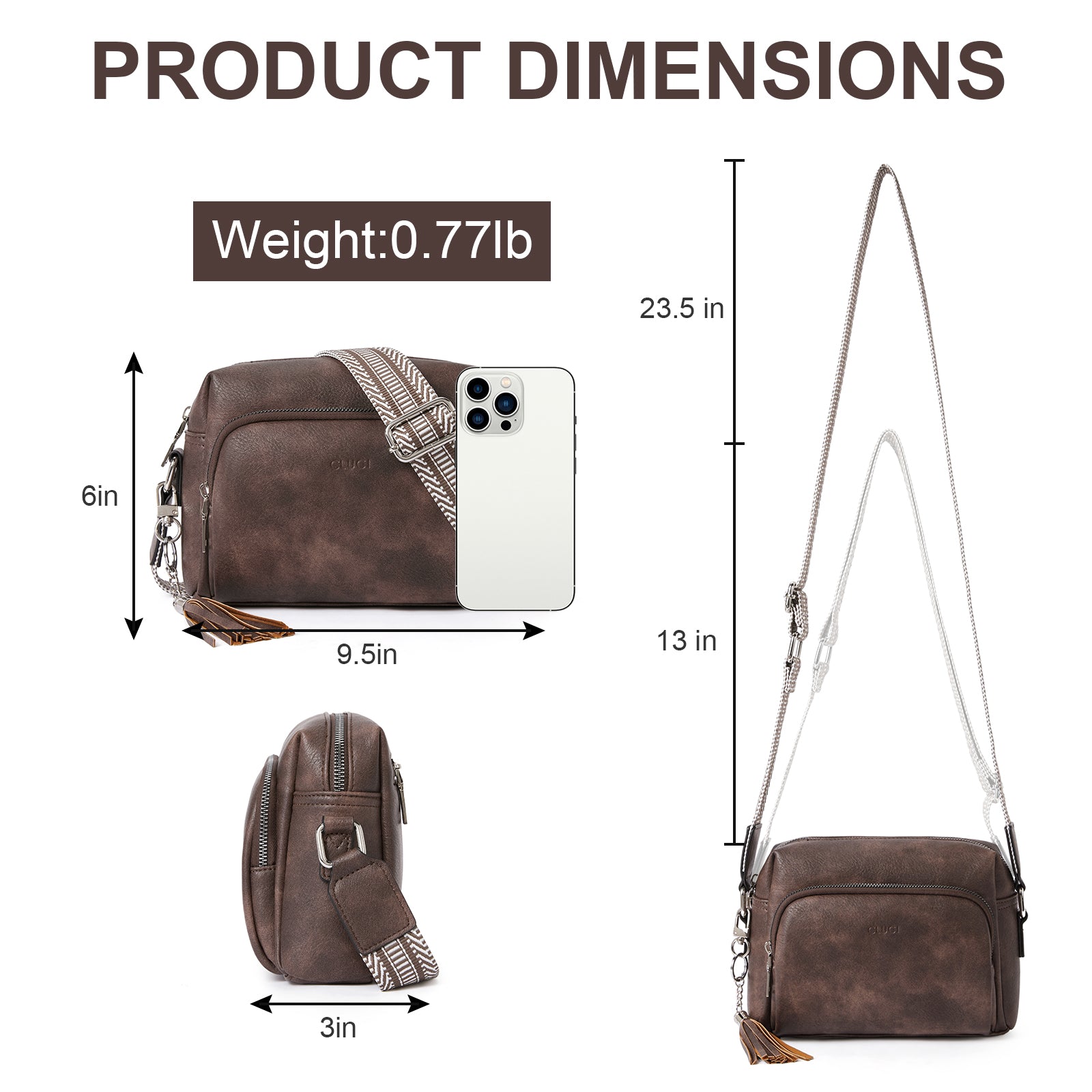 Crossbody Purses for Women Vegan Leather Crossbody Bags with Adjustable Wide Strap