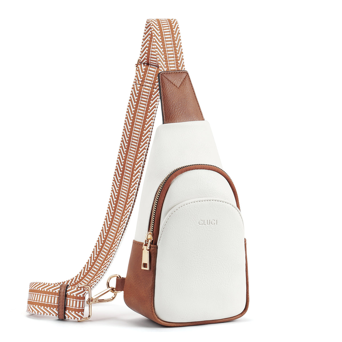 CLUCI Faux Leather Small Sling Bag Fashion Waist Packs with 