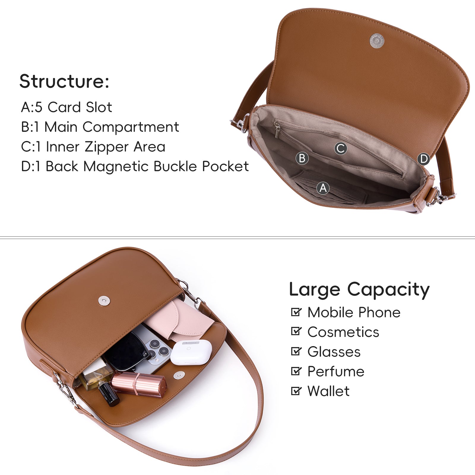 Small Shoulder Bag Cute Clutch Designer Leather Tote Crossbody Bag