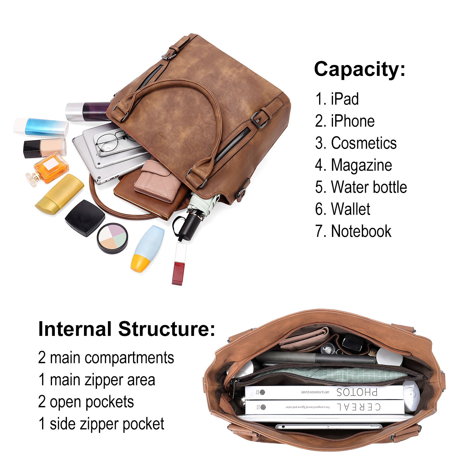 CLUCI Hobo Bags Large Tote with Adjustable Shoulder Strap