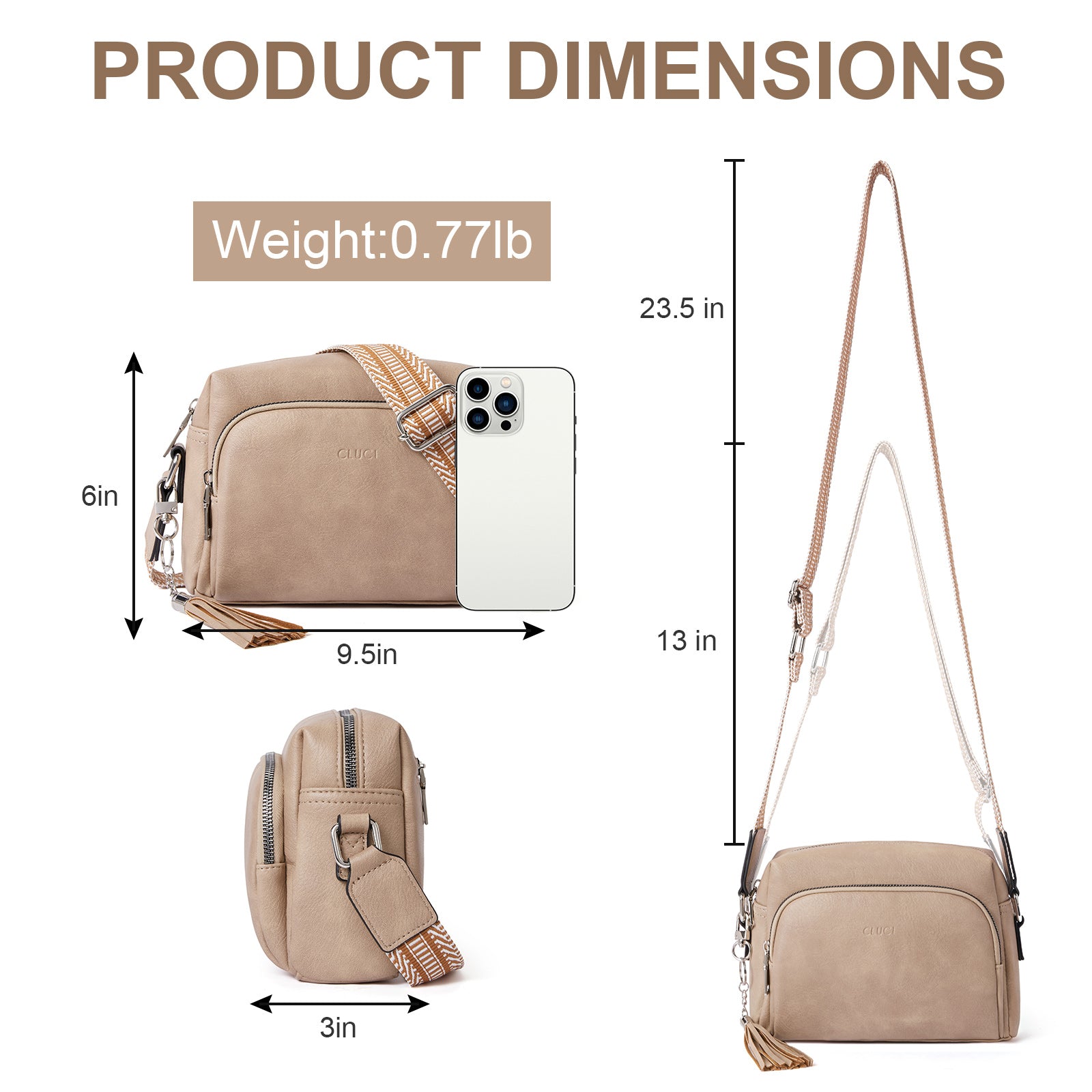 Crossbody Purses for Women Vegan Leather Crossbody Bags with Adjustable Wide Strap