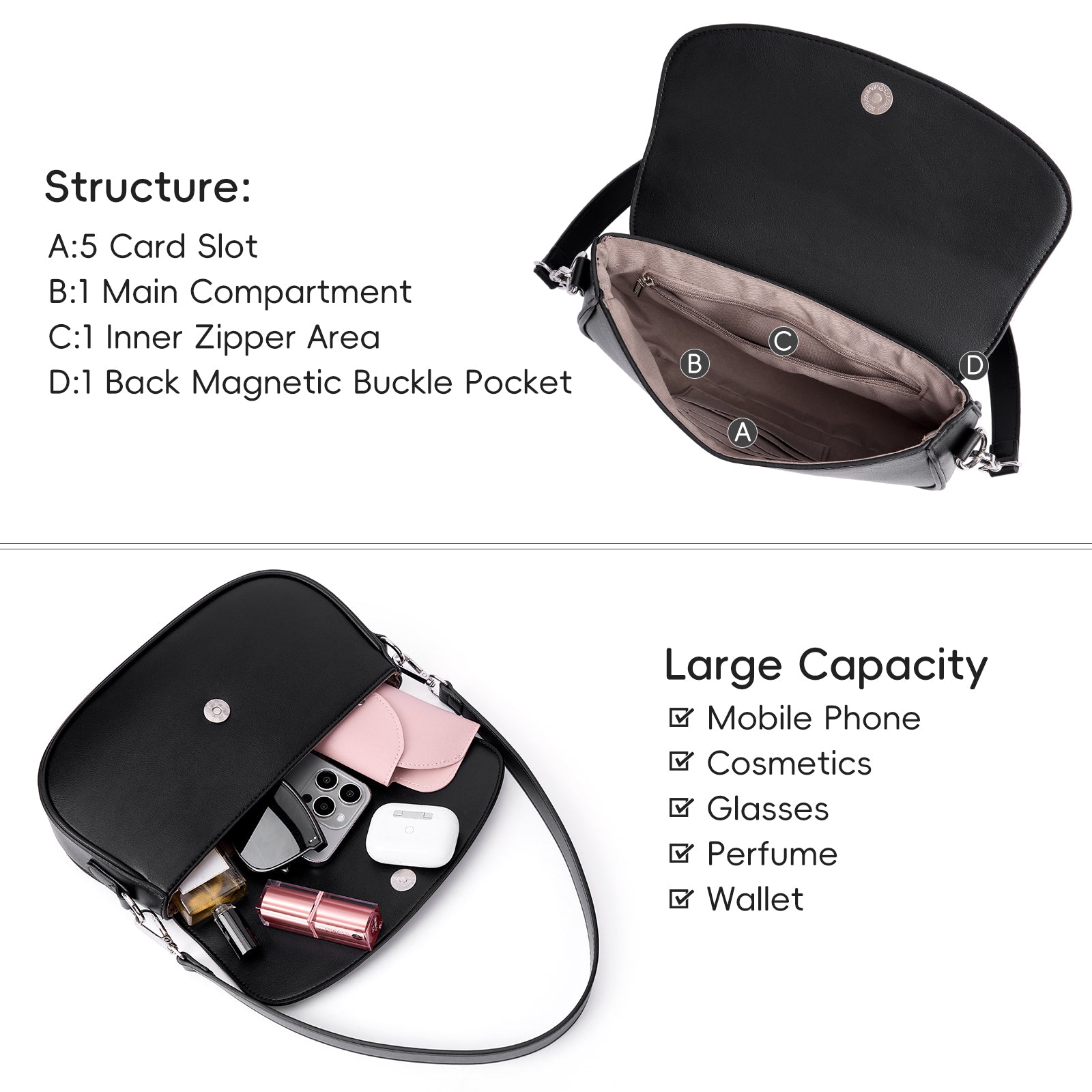 Small Shoulder Bag Cute Clutch Designer Leather Tote Crossbody Bag