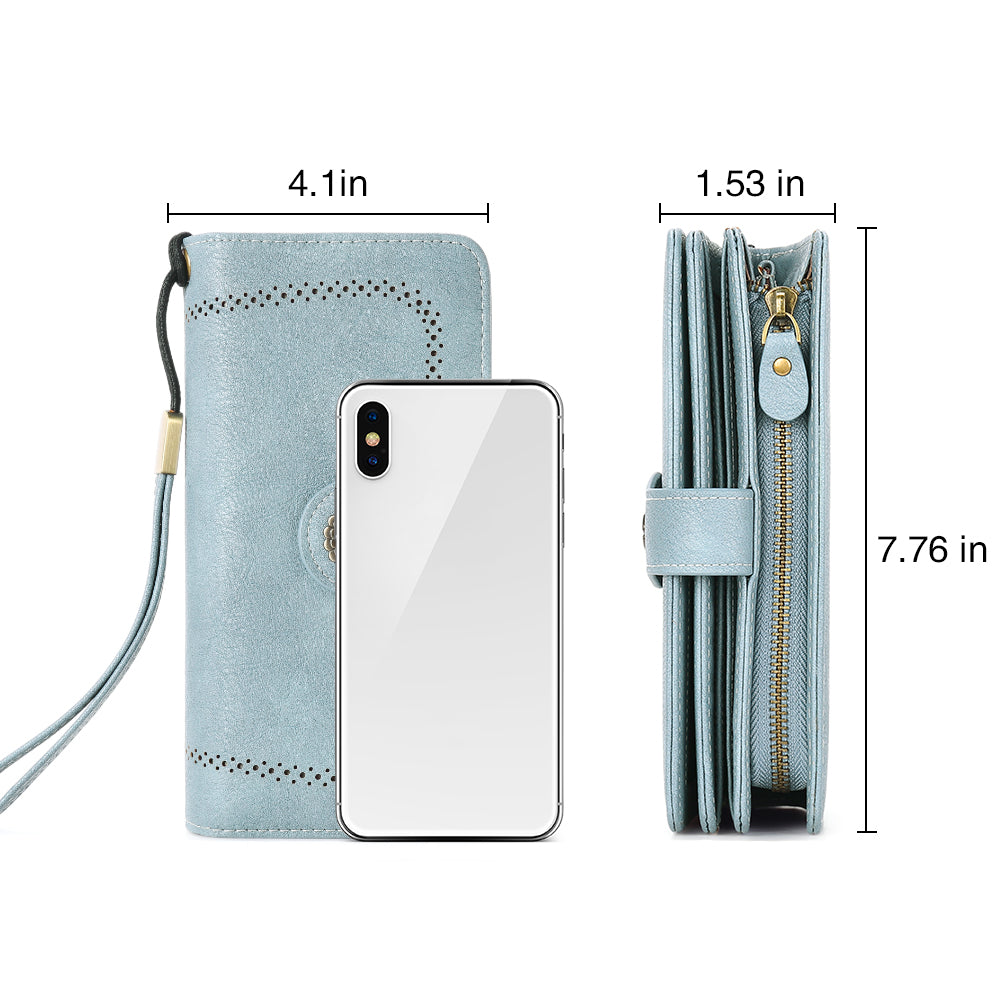 Echo Large Capacity Tri-Fold Wallet With Wrist Strap For Women