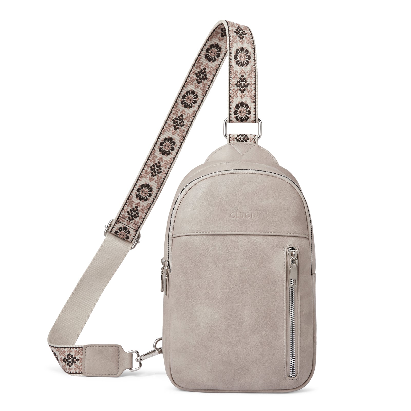 CLUCI Large Leather Fanny Packs Sling Bag for Women Crossbody Purse Trendy Chest Bag