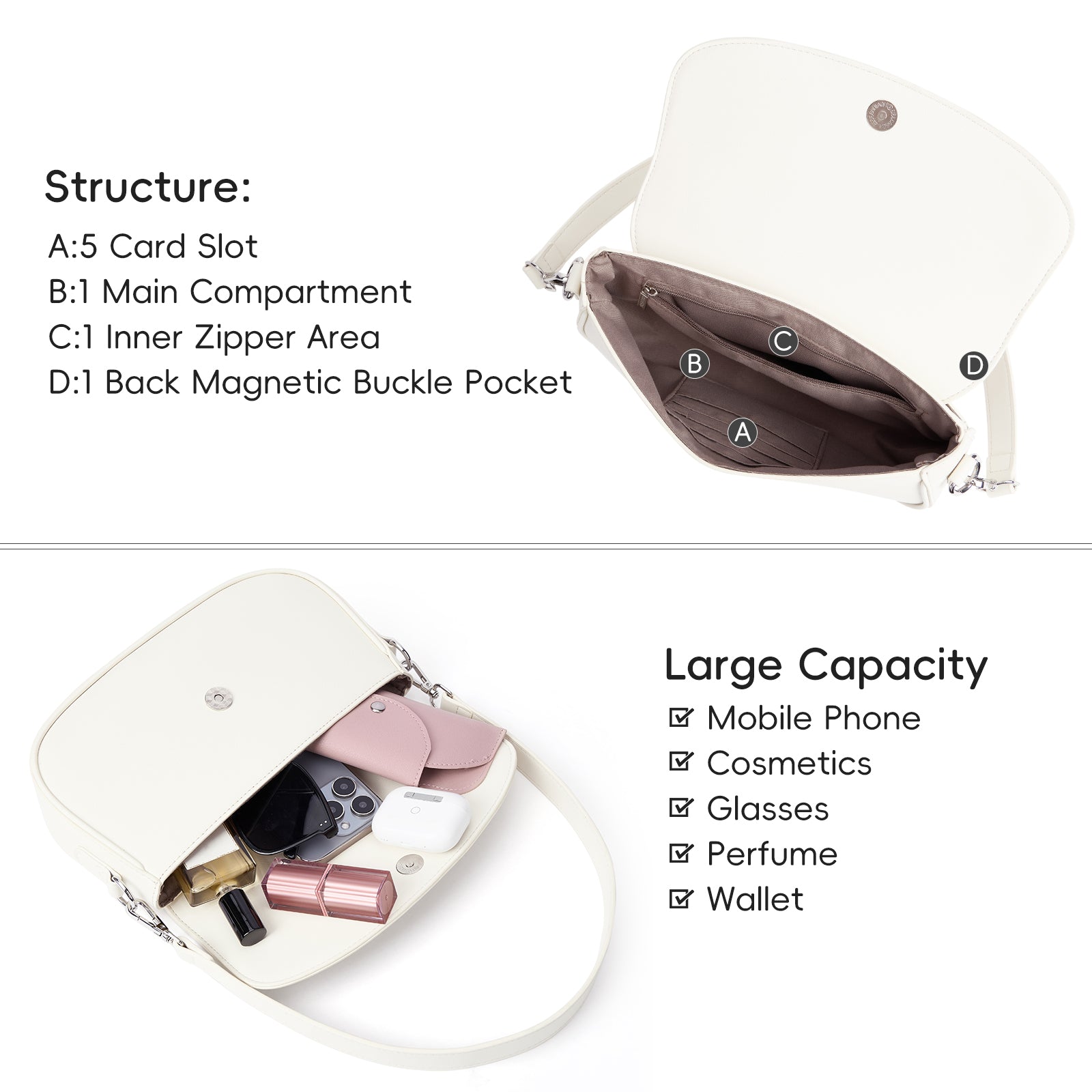 Small Shoulder Bag Cute Clutch Designer Leather Tote Crossbody Bag