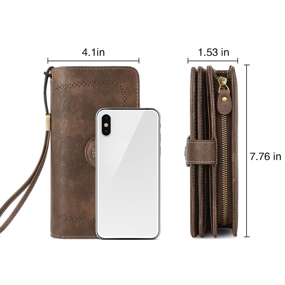 Echo Large Capacity Tri-Fold Wallet With Wrist Strap For Women