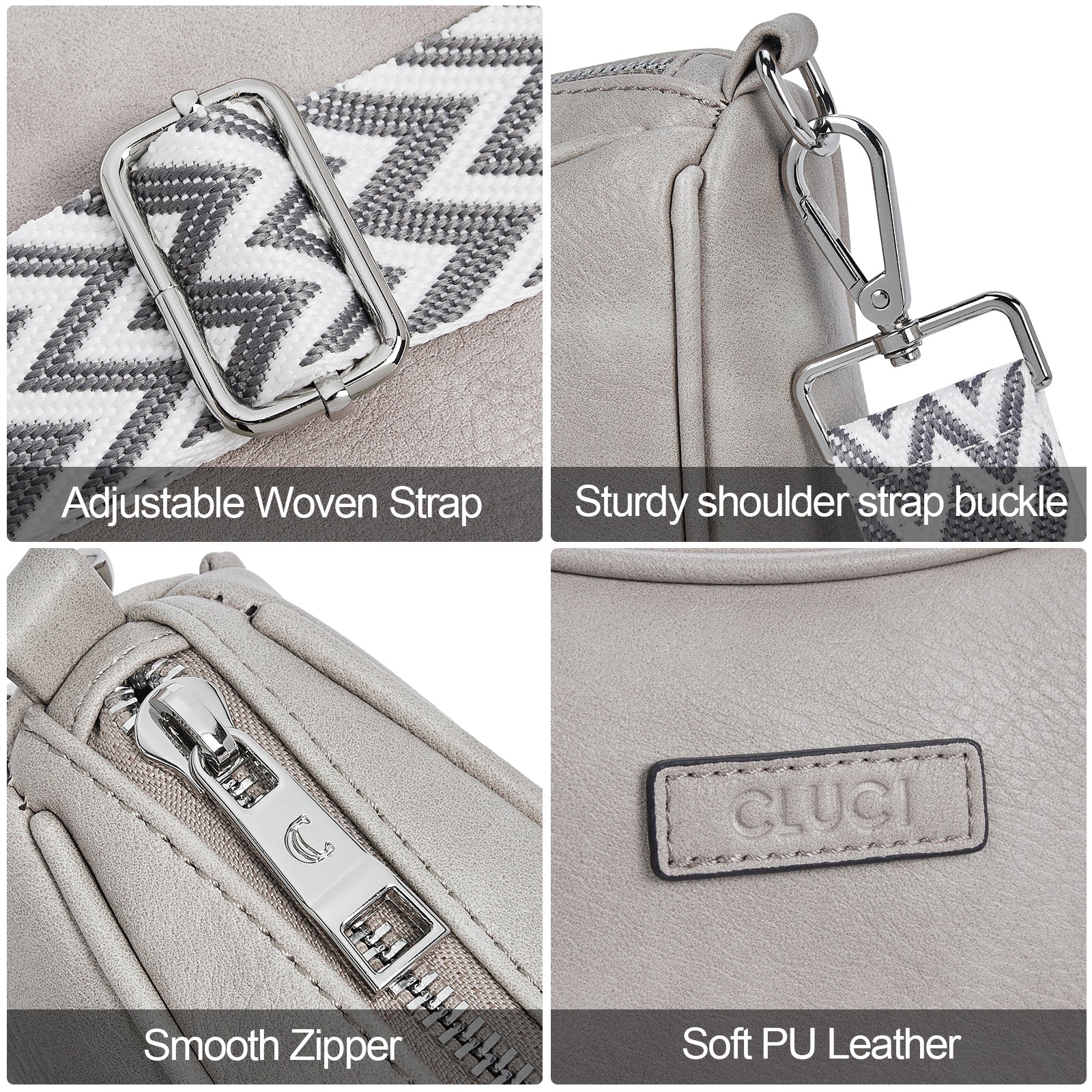 Small Crossbody Purses for Women Vegan Leather with 2 Wide Straps