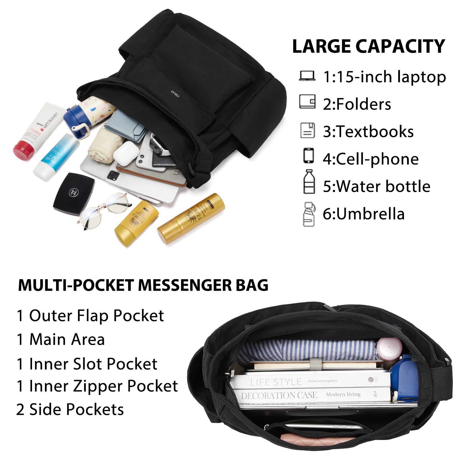 Canvas Messenger Bag Large Hobo Crossbody Bag Tote Bag for Women and Men hippie bag side bag satchel bags Shoulder bags