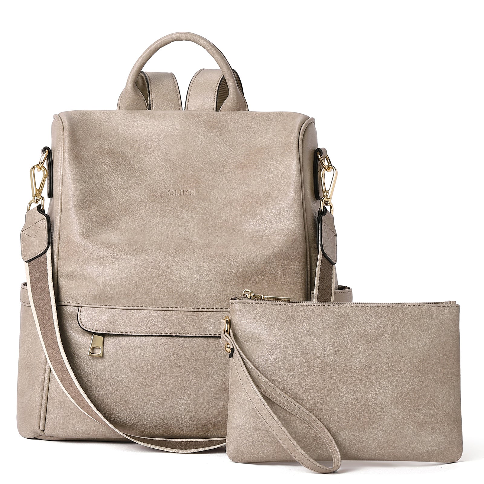 CLUCI Womens Backpack Purse Leather Anti-theft Large Fashion Designer Travel Bag