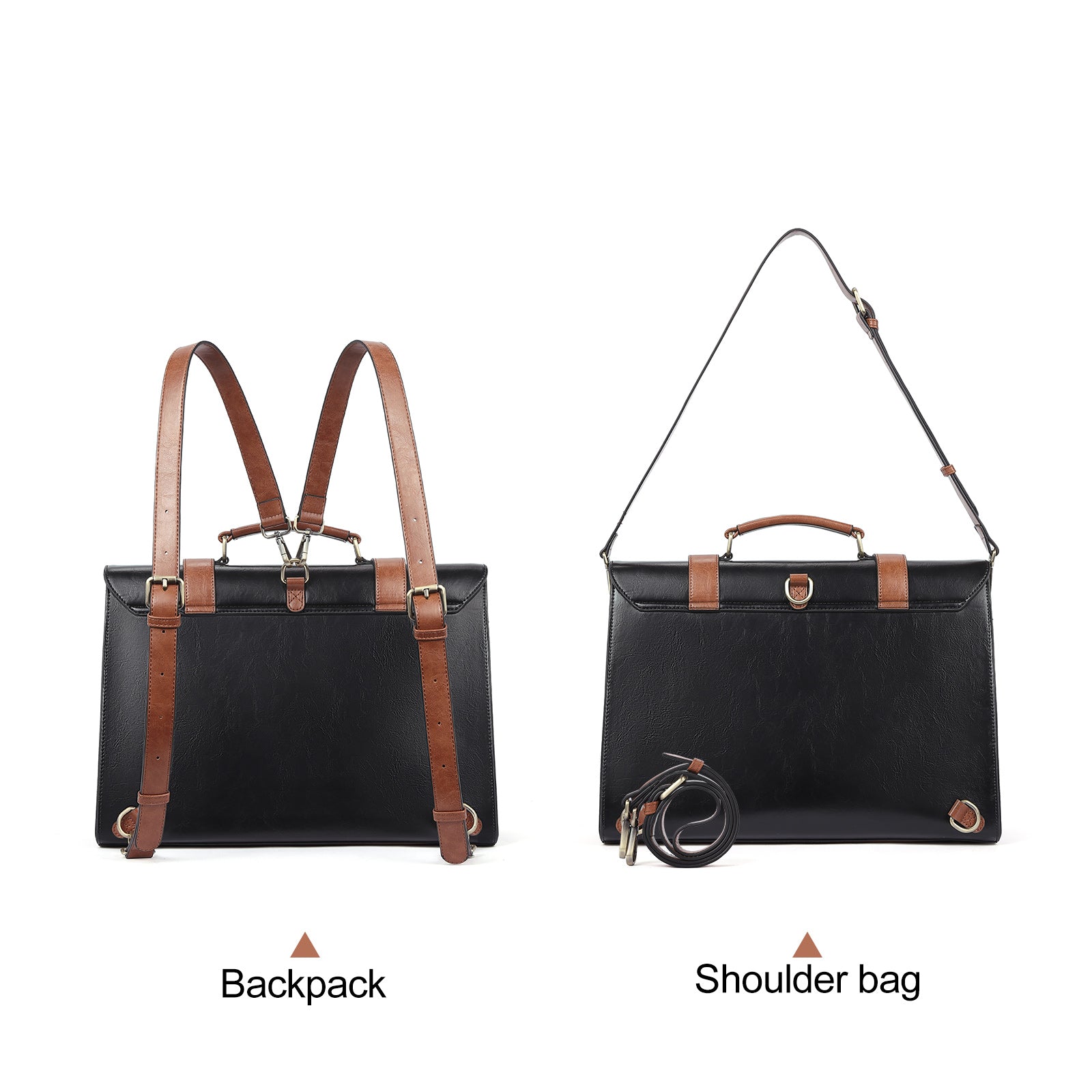 Agatha Vegan Leather laptop backpack Messenger Bag