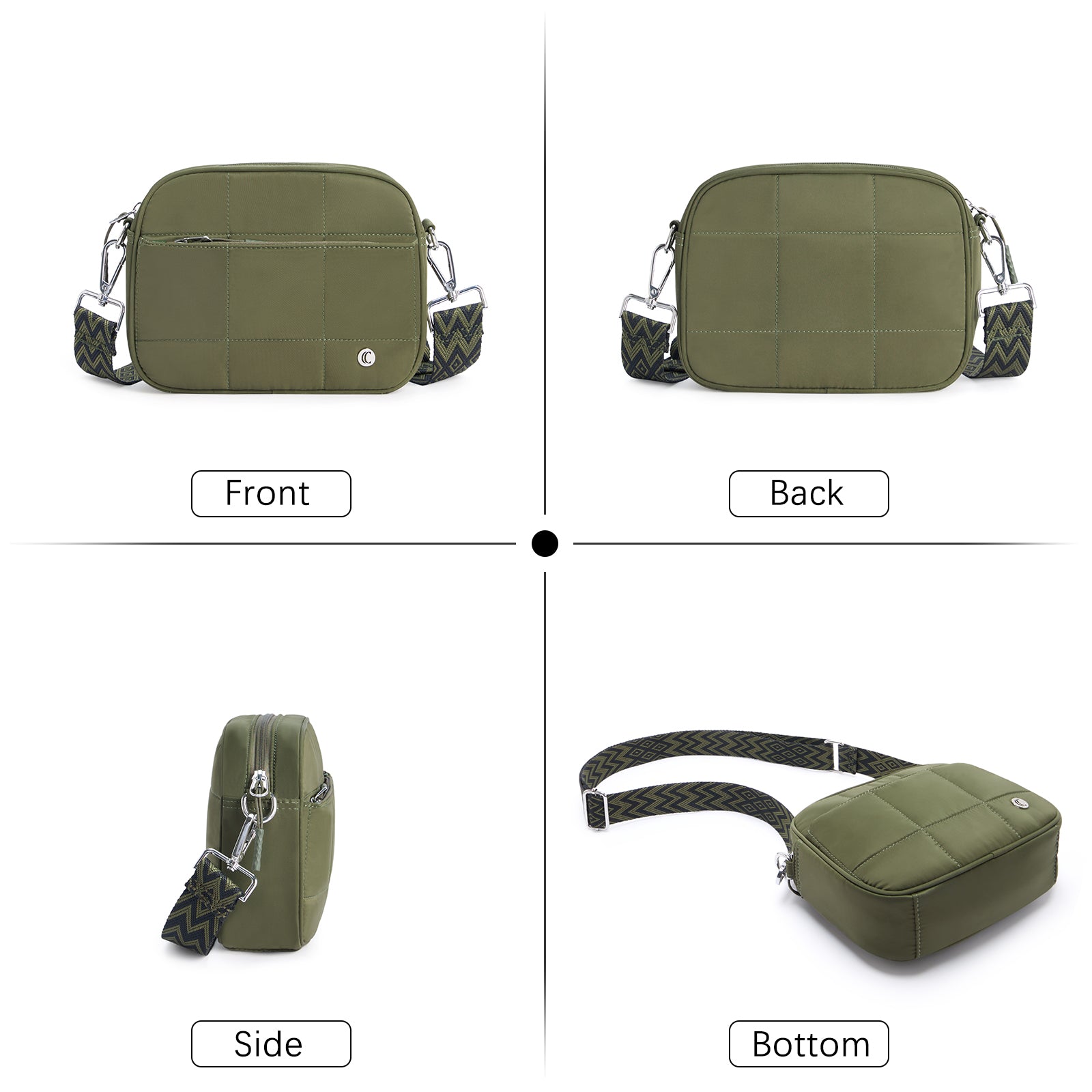 CLUCI Quilted Crossbody Bags for Women Lightweight Puffer Shoulder Bag Travel Purses with Wide Strap