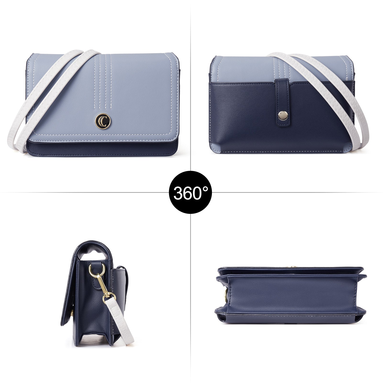 CLUCI Crossbody Purse for Women, Wristlet Wallet, Small Shoulder Bag with Card Slots, Leather Flap Cell phone Clutch