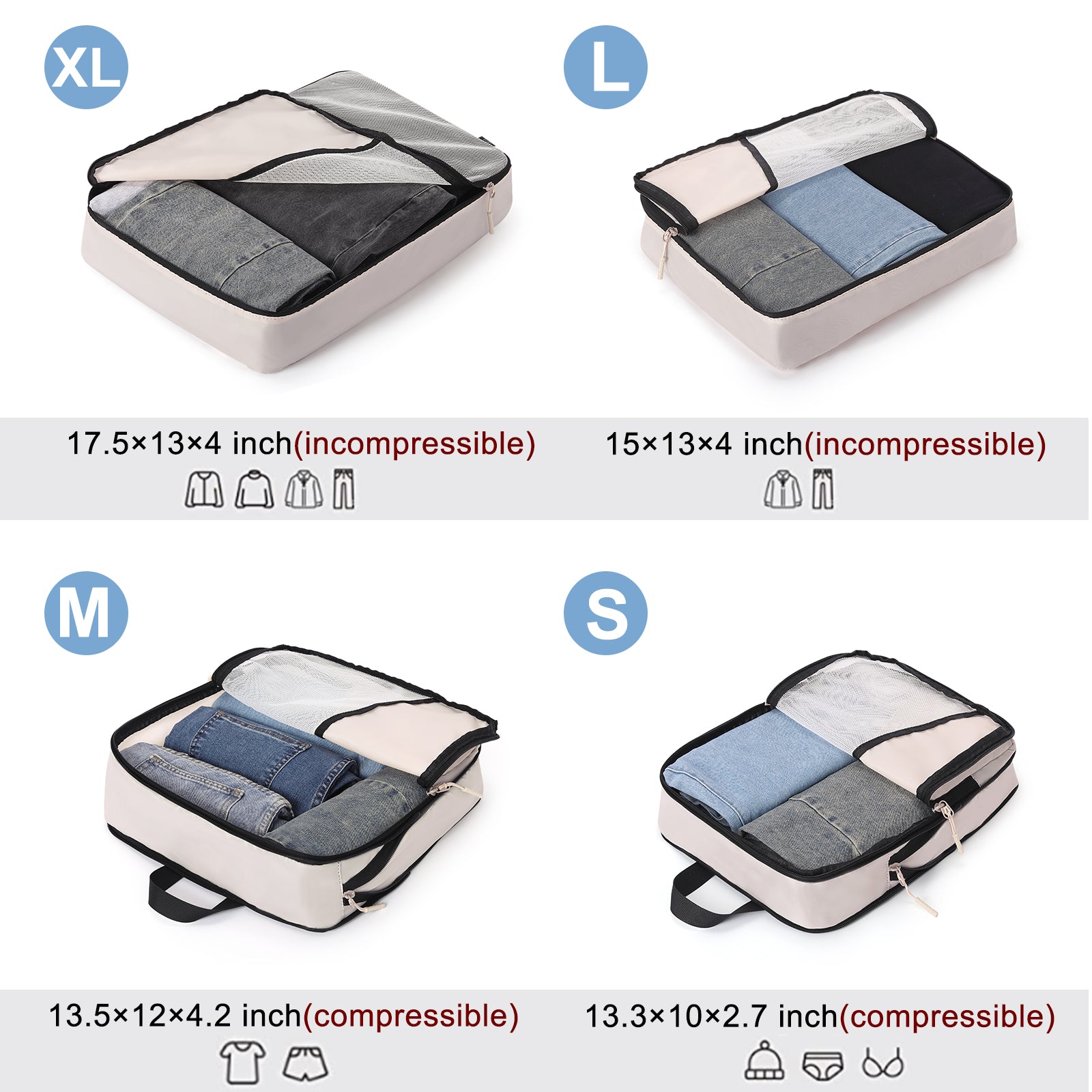 CLUCI Ultralight Packing Cubes 7 Set