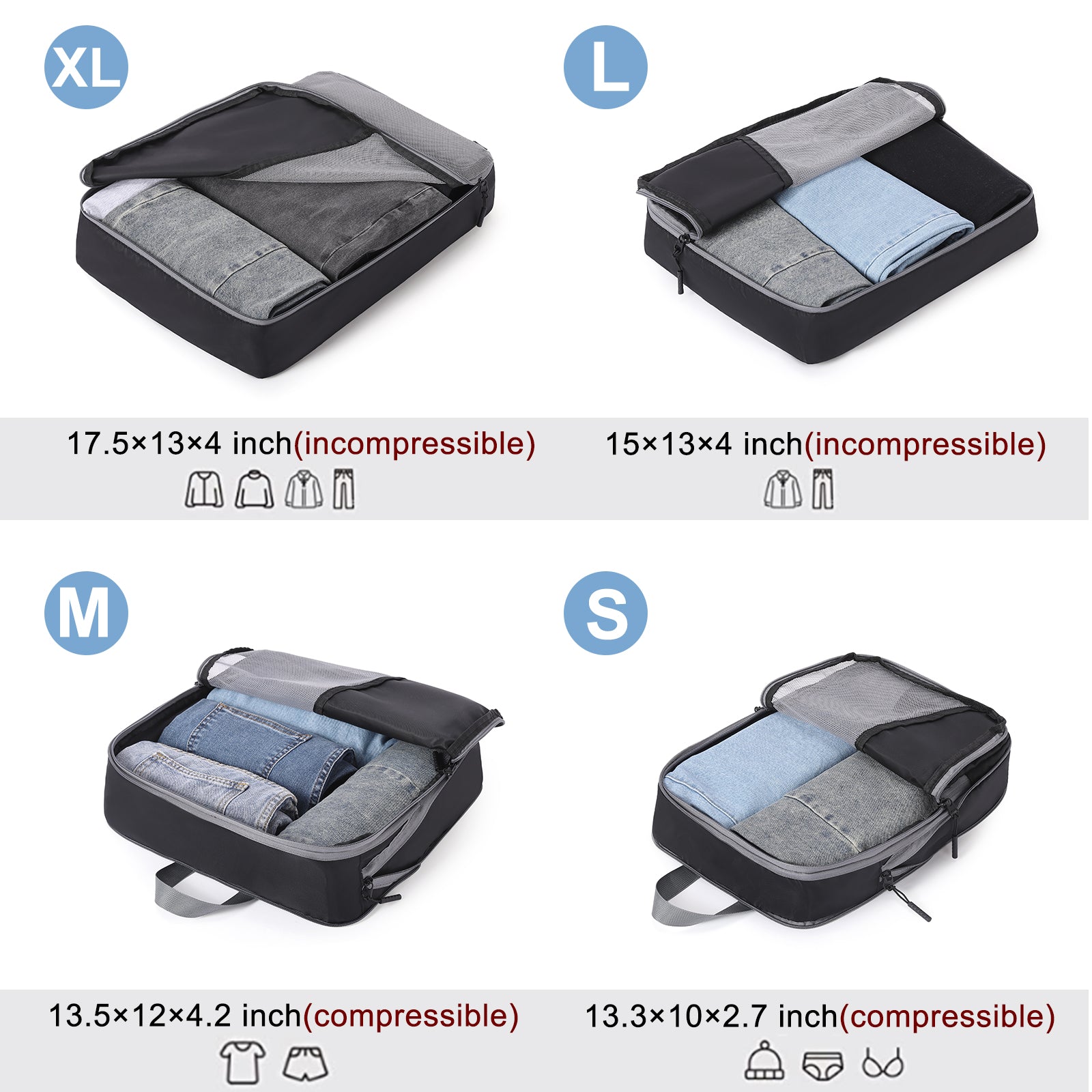 CLUCI Ultralight Packing Cubes 7 Set