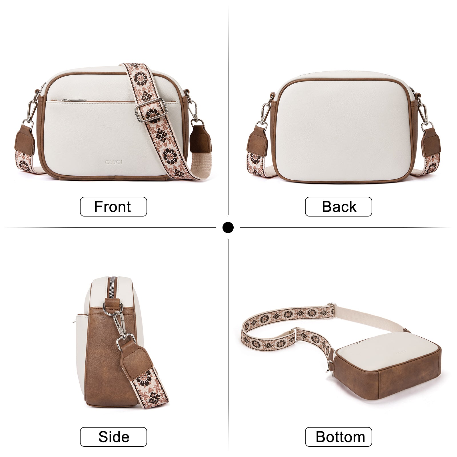 Vegan Leather Crossbody Bags for Women Trendy with Adjustable Wide Strap