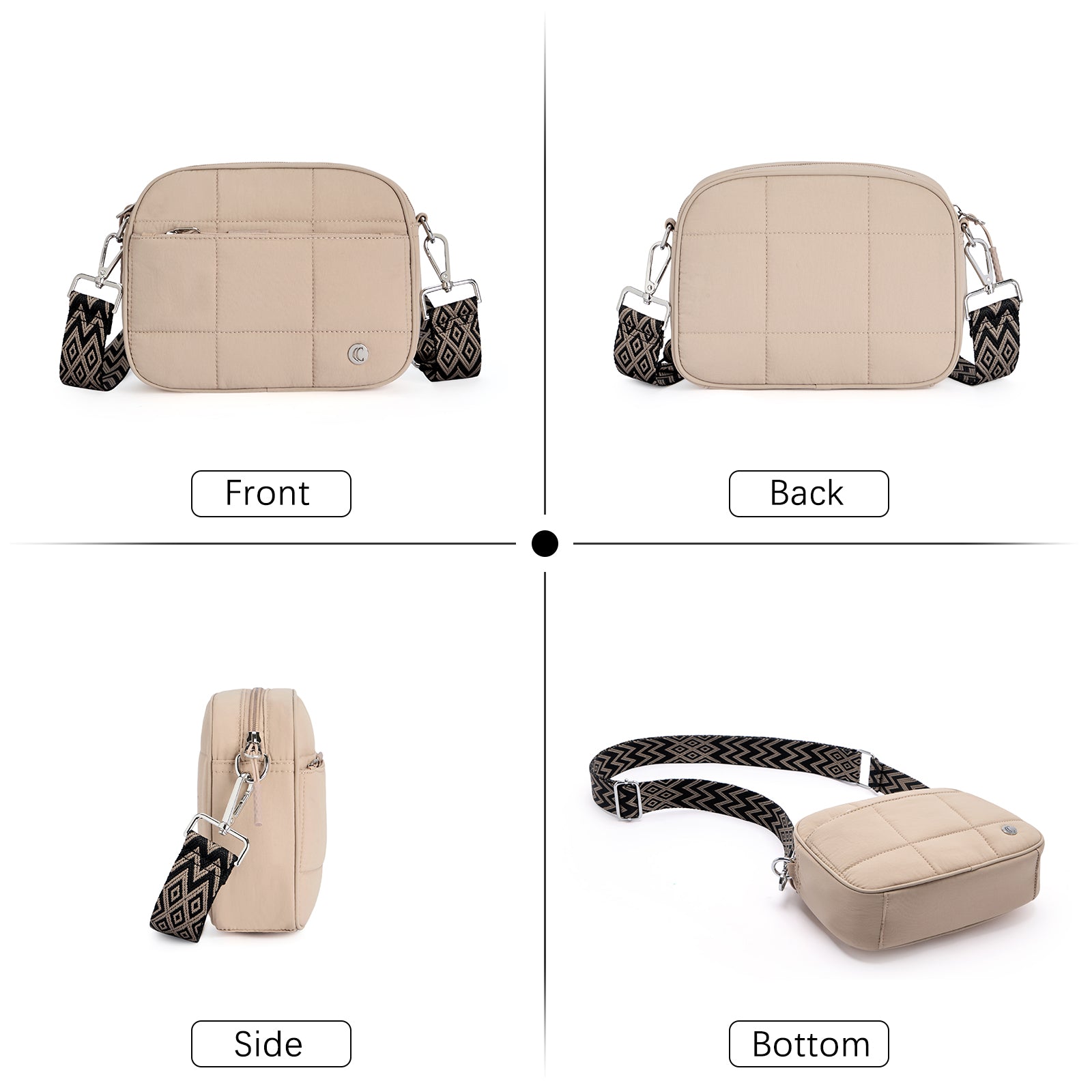 CLUCI Quilted Crossbody Bags for Women Lightweight Puffer Shoulder Bag Travel Purses with Wide Strap