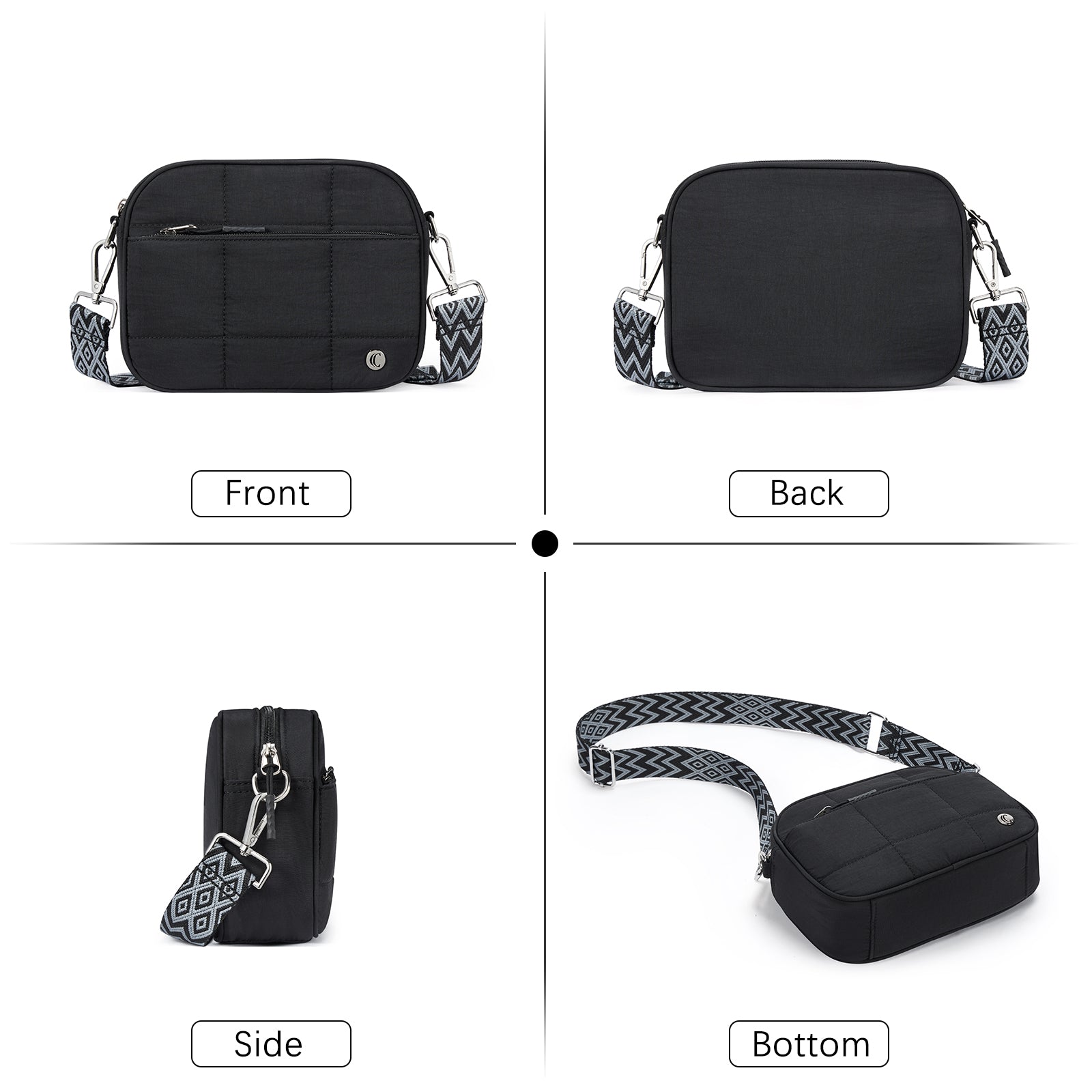 CLUCI Quilted Crossbody Bags for Women Lightweight Puffer Shoulder Bag Travel Purses with Wide Strap