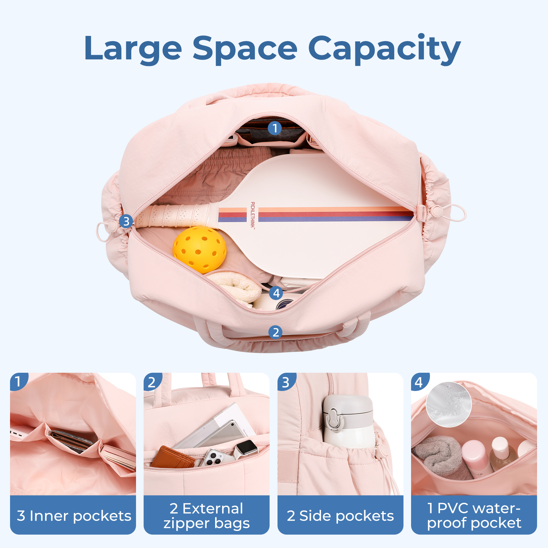 CLUCI Duffle Bag for Travel, Gym Bag for Women, Puffer Tote Small Carry On Bag, 30L Duffle Weekender Bags with Wet Pocket