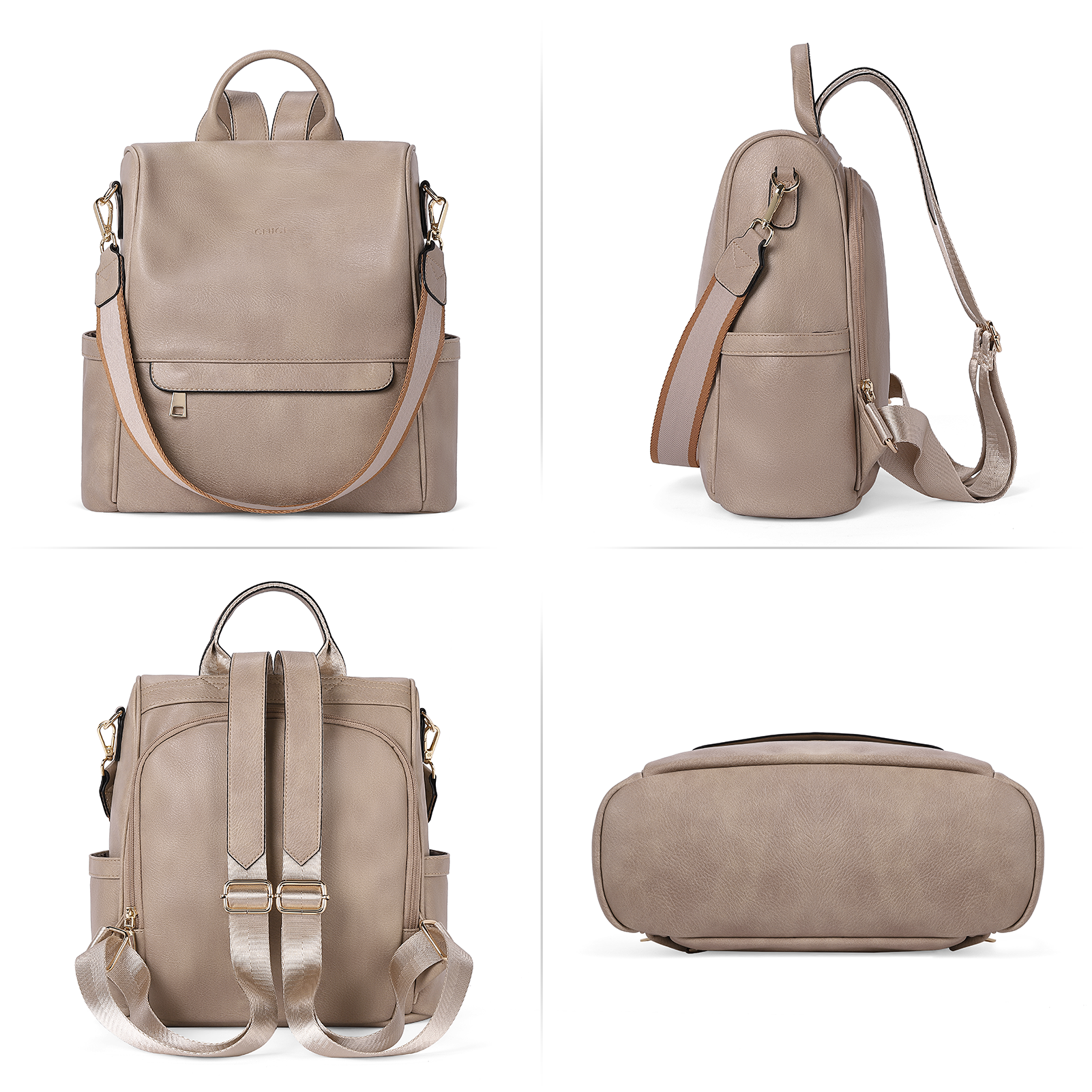 CLUCI Womens Backpack Purse Leather Anti-theft Large Fashion Designer Travel Bag