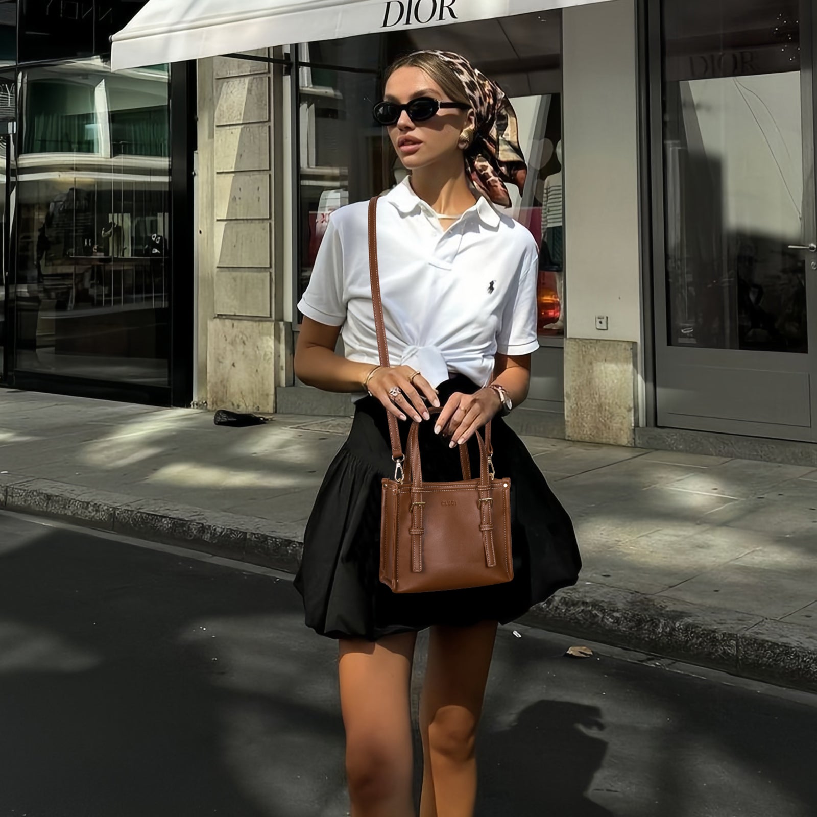 CLUCI Leather Tote Bag for Women with Adjustable Shoulder Strap