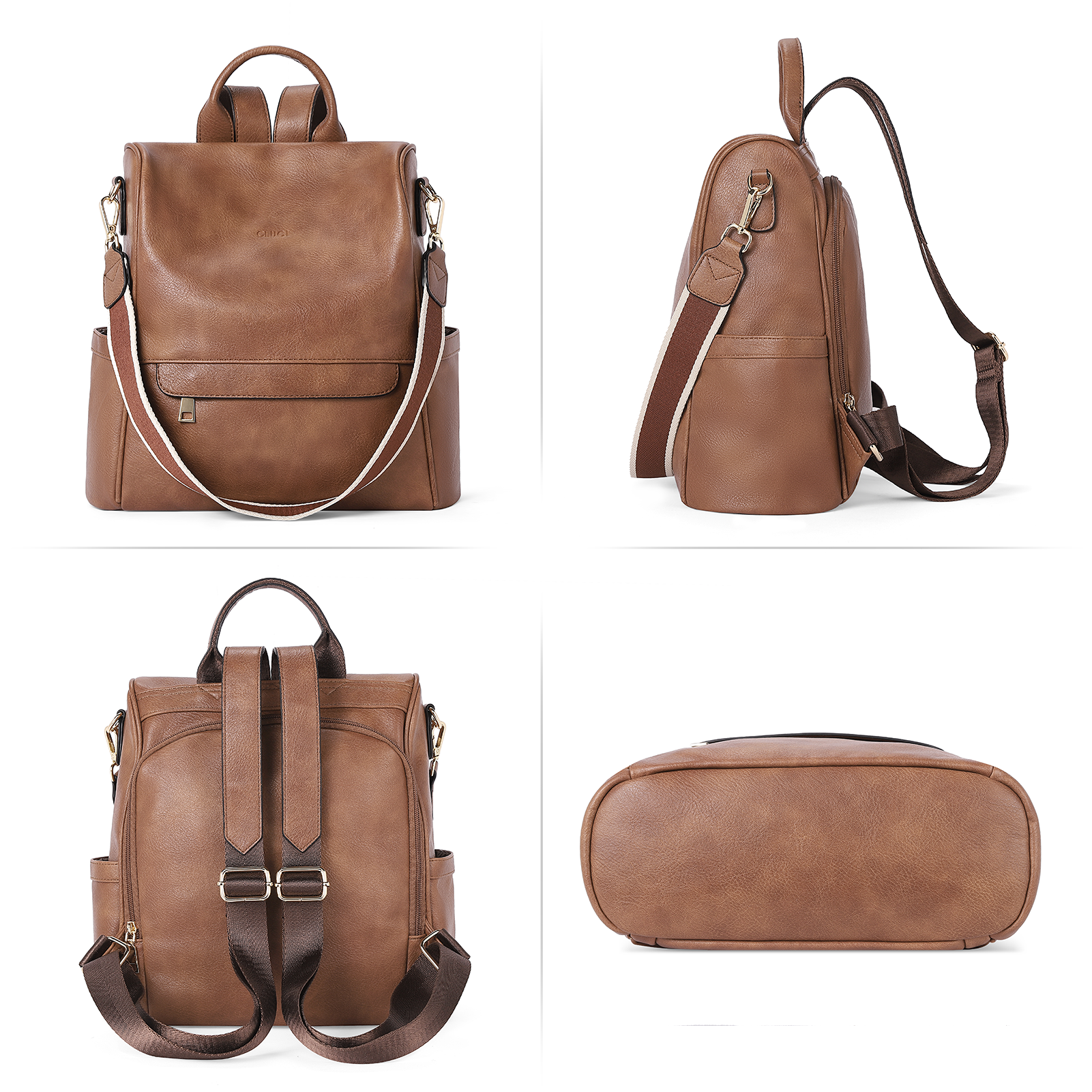 CLUCI Women Backpack Purse Fashion Leather Large Designer Travel Ladies College Shoulder Bags