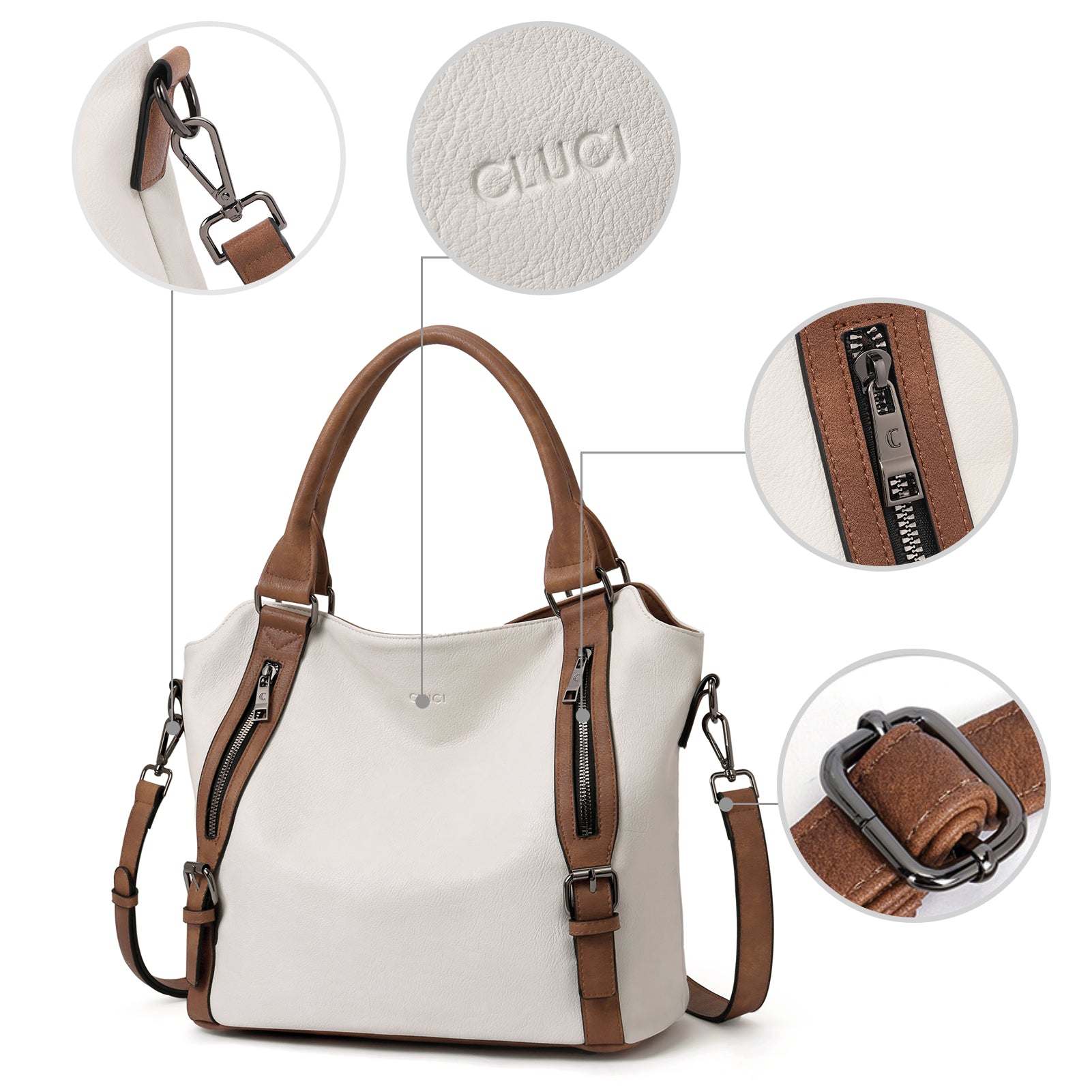 CLUCI Hobo Bags Large Tote with Adjustable Shoulder Strap