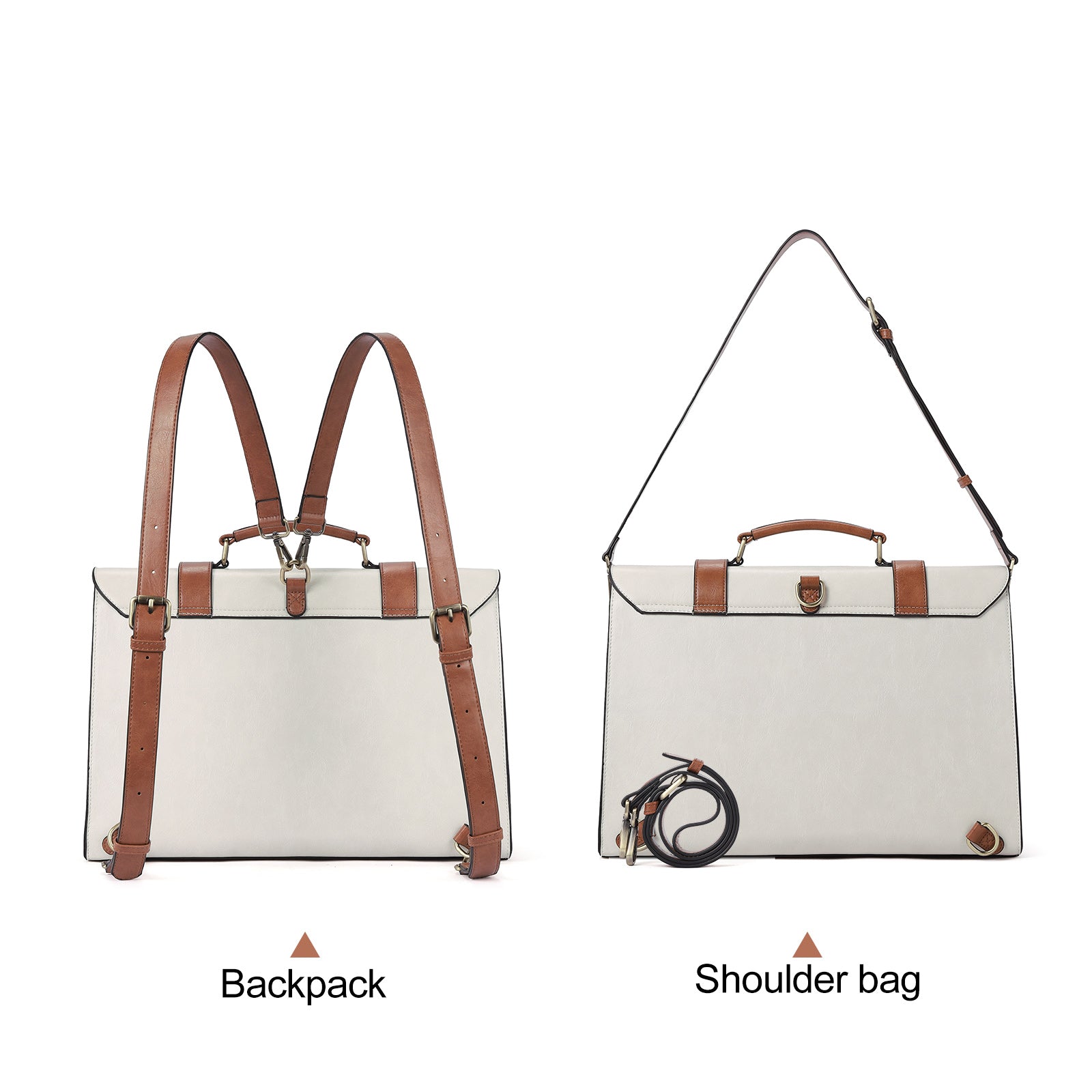 Agatha Vegan Leather laptop backpack Messenger Bag