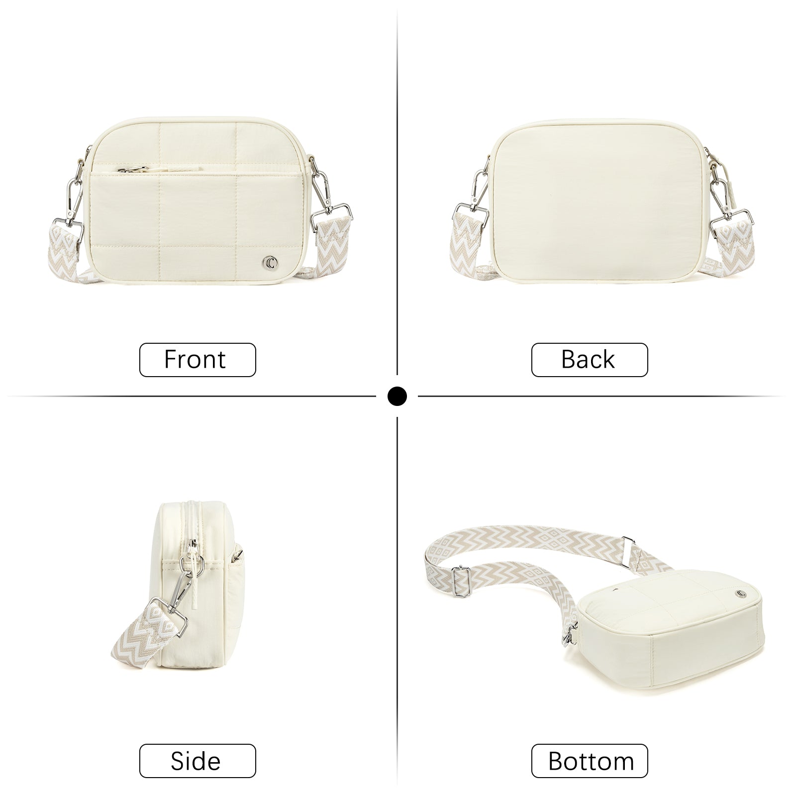 CLUCI Quilted Crossbody Bags for Women Lightweight Puffer Shoulder Bag Travel Purses with Wide Strap