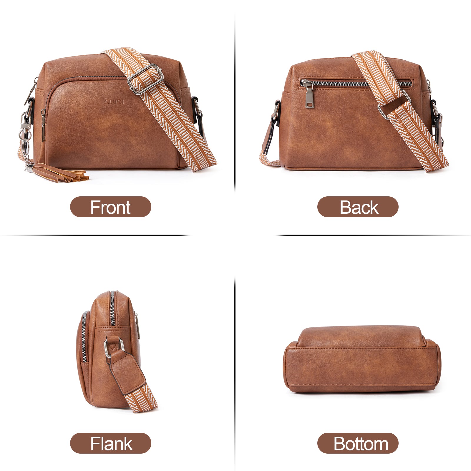 Crossbody Purses for Women Vegan Leather Crossbody Bags with Adjustable Wide Strap