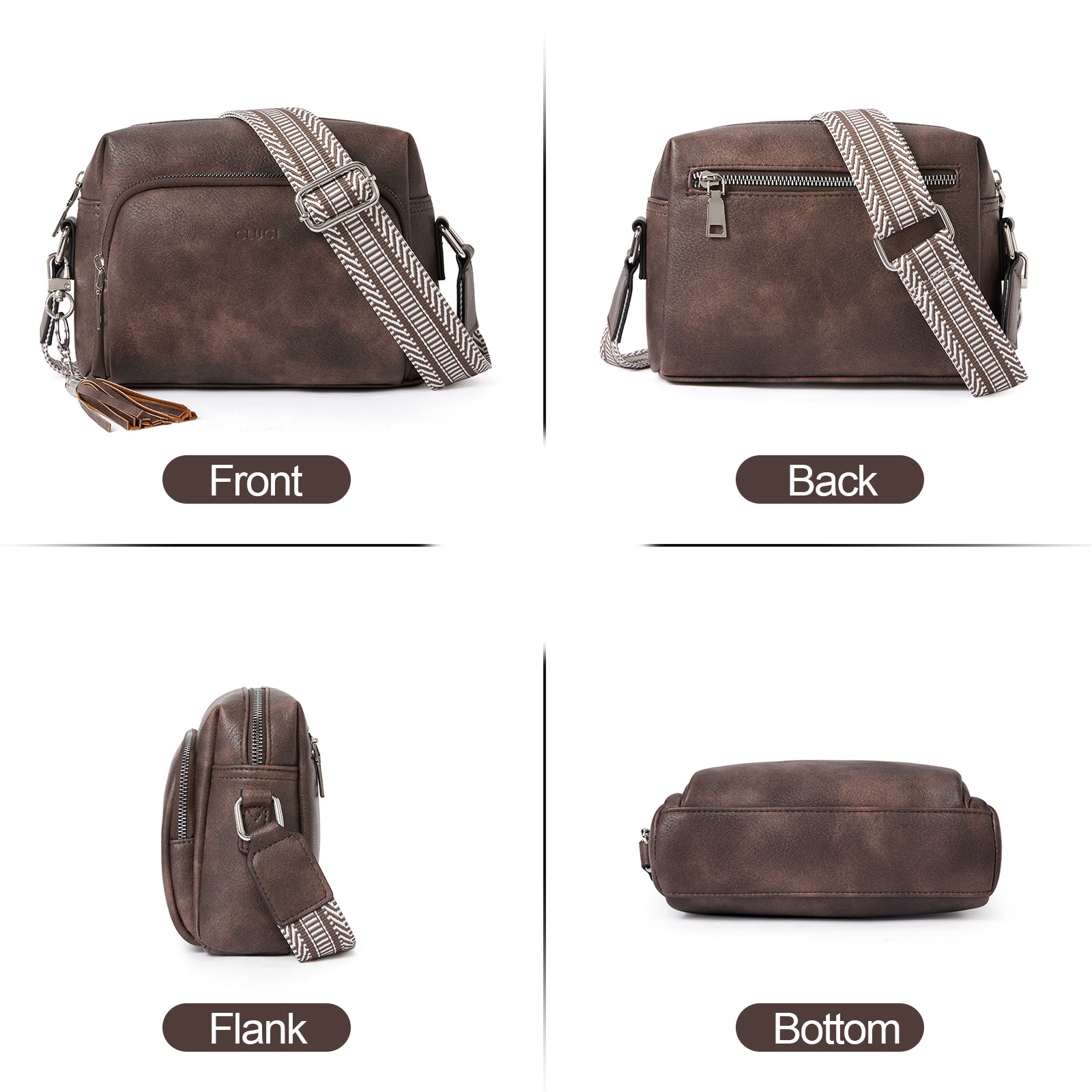 Crossbody Purses for Women Vegan Leather Crossbody Bags with Adjustable Wide Strap