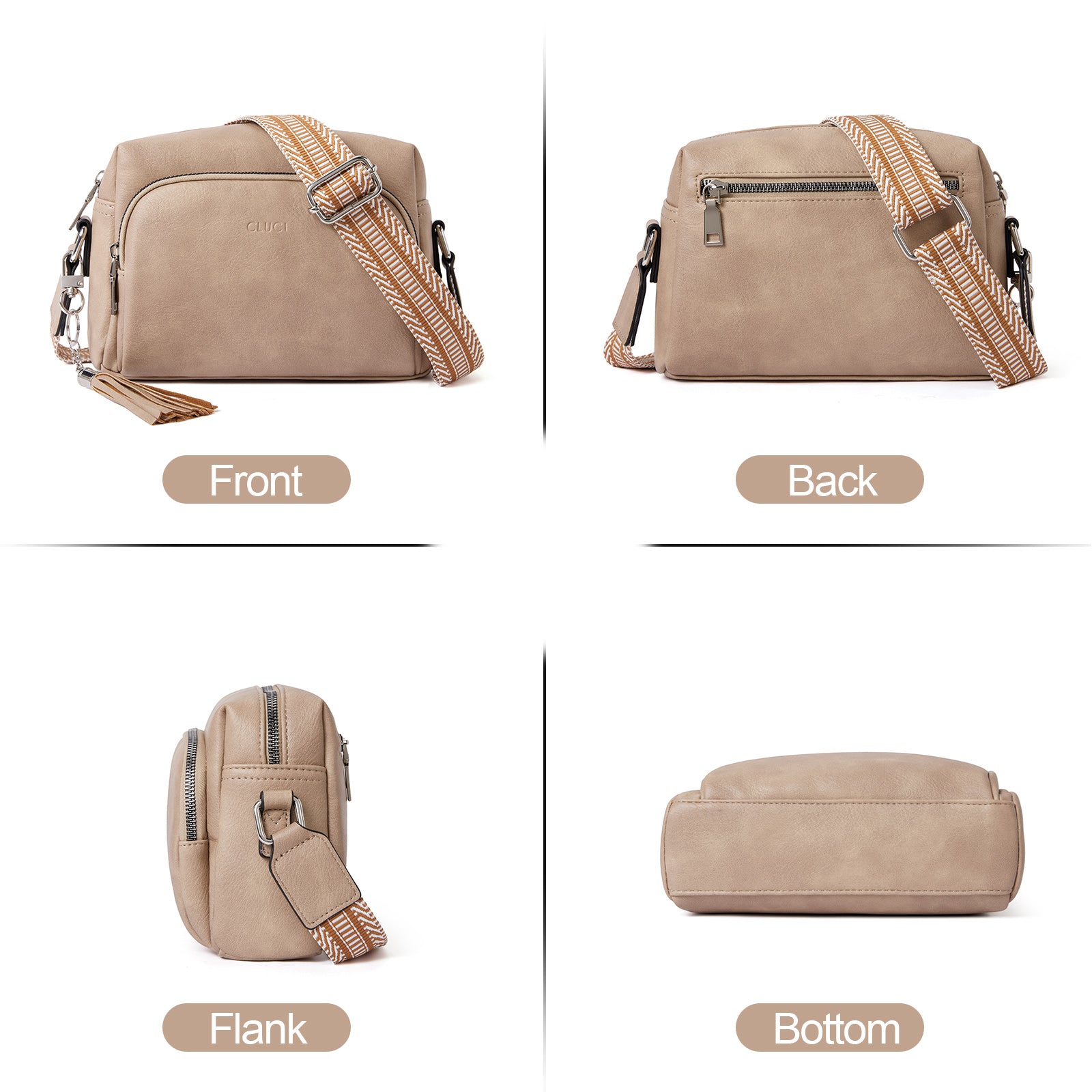 Crossbody Purses for Women Vegan Leather Crossbody Bags with Adjustable Wide Strap