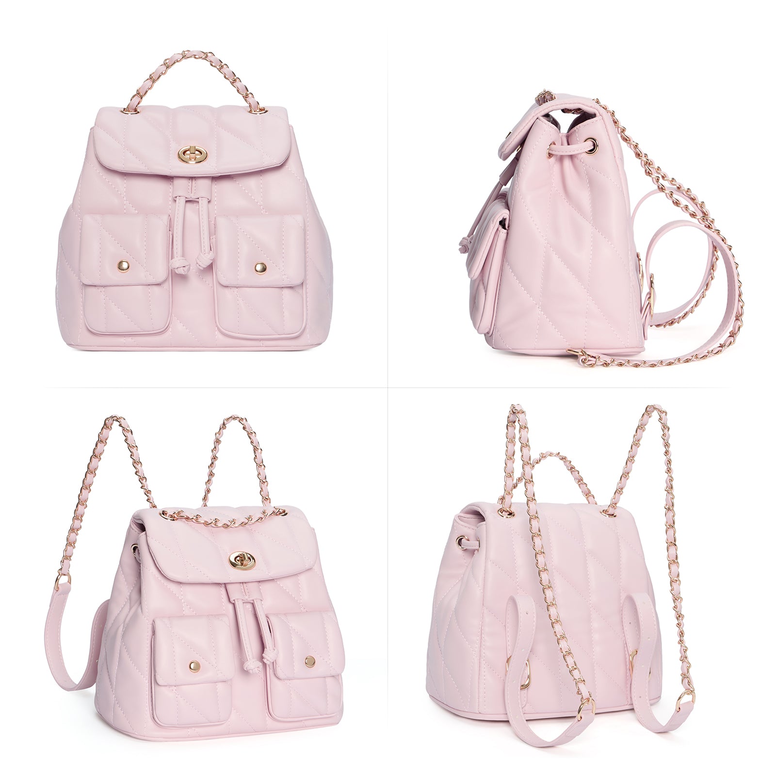 CLUCI Small Backpack Purse for Women,Mini Vegan Leather Tabby Backpack for Woman Quilted Bookbag Crossbody Bag