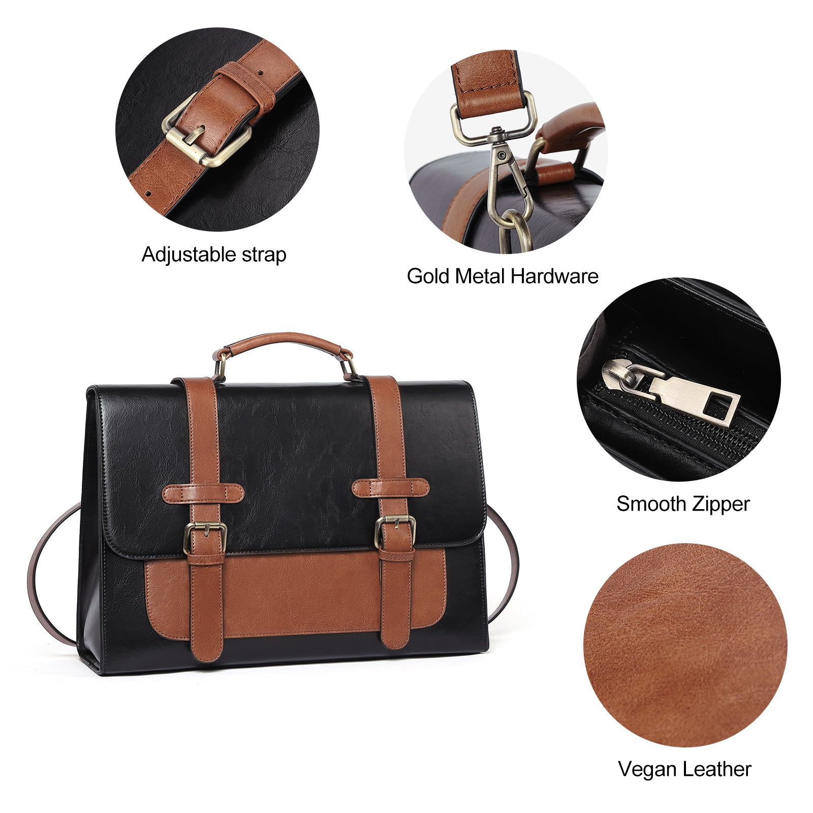 Agatha Vegan Leather laptop backpack Messenger Bag