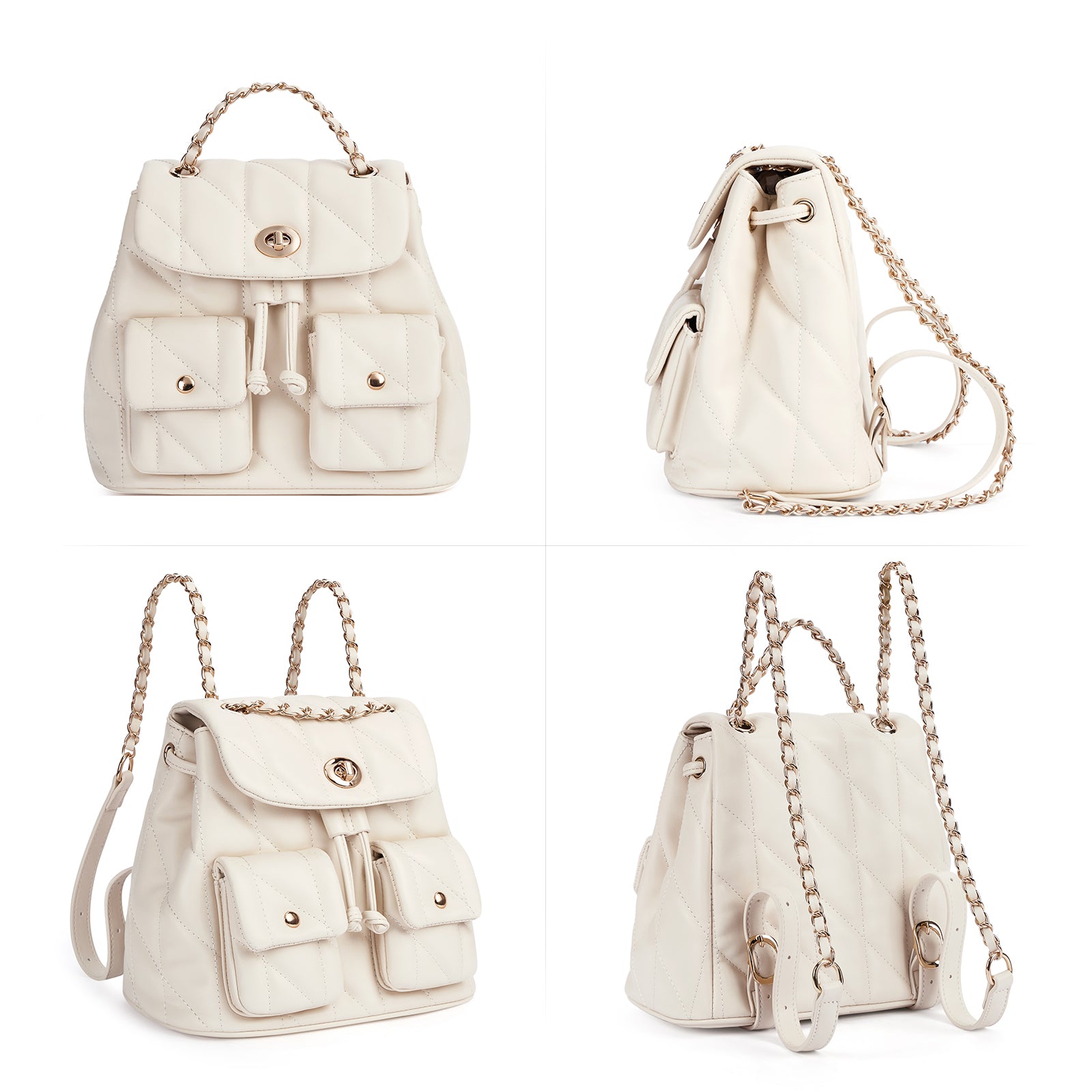 CLUCI Small Backpack Purse for Women,Mini Vegan Leather Tabby Backpack for Woman Quilted Bookbag Crossbody Bag