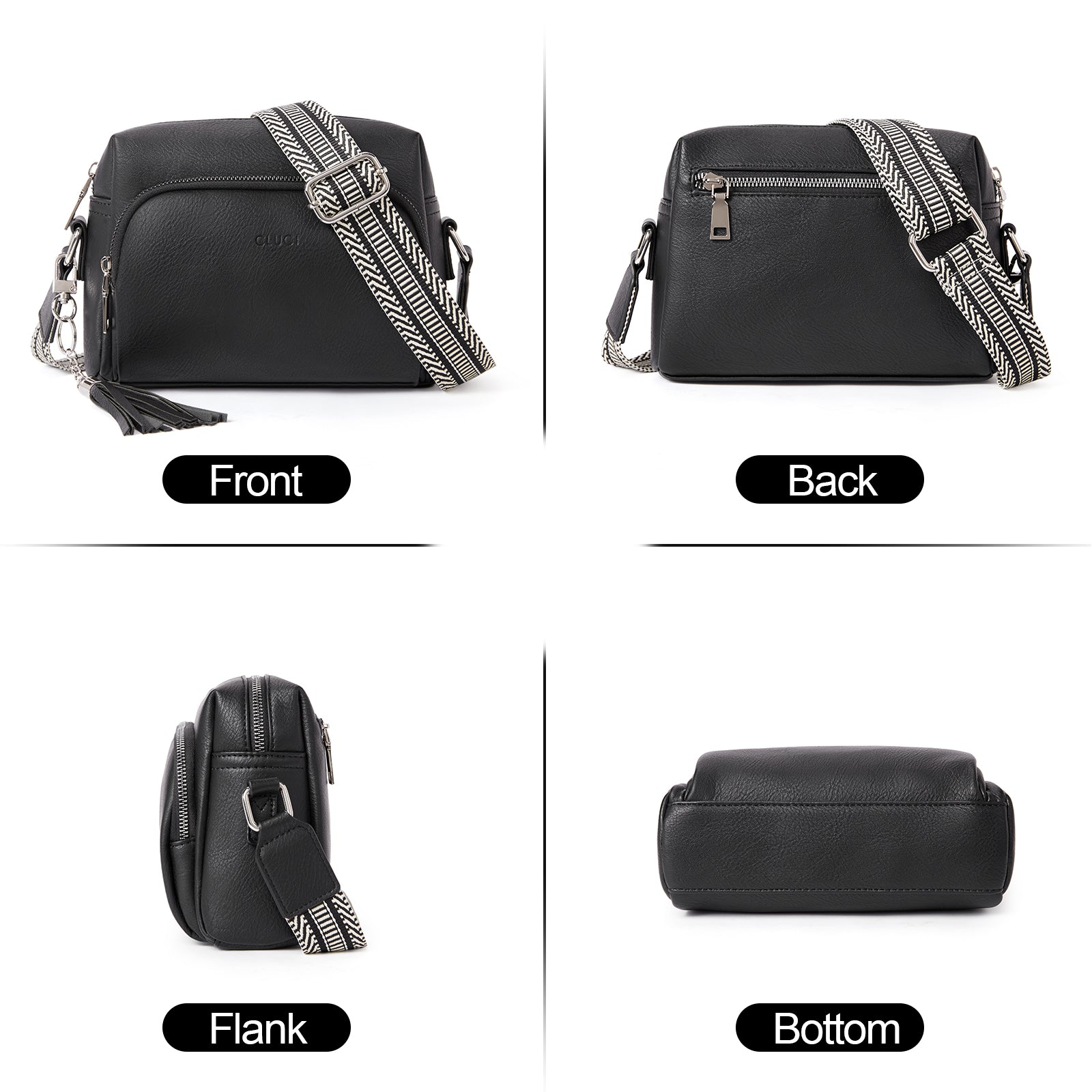 Crossbody Purses for Women Vegan Leather Crossbody Bags with Adjustable Wide Strap