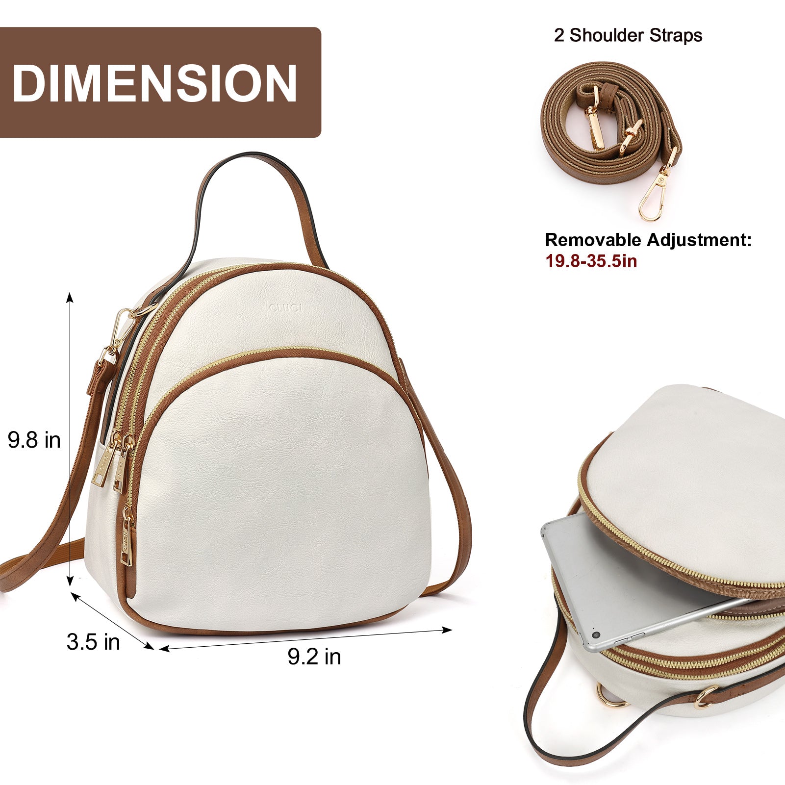 CLUCI Small Backpack Purse for Women Leather Shoulder Bags Lady Fashion Causal Travel Mini Daypack Convertible