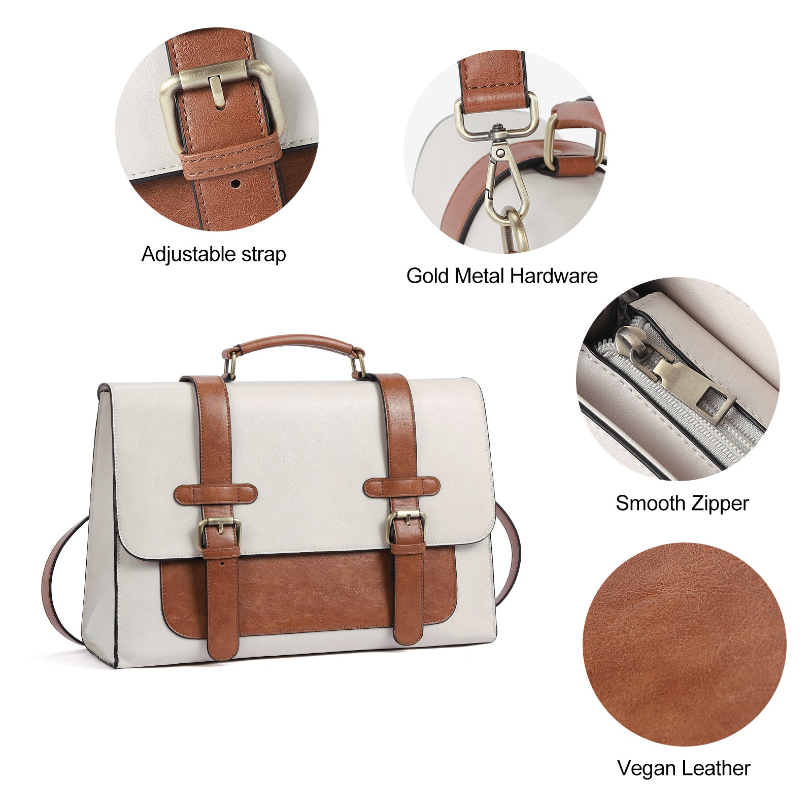 Agatha Vegan Leather laptop backpack Messenger Bag