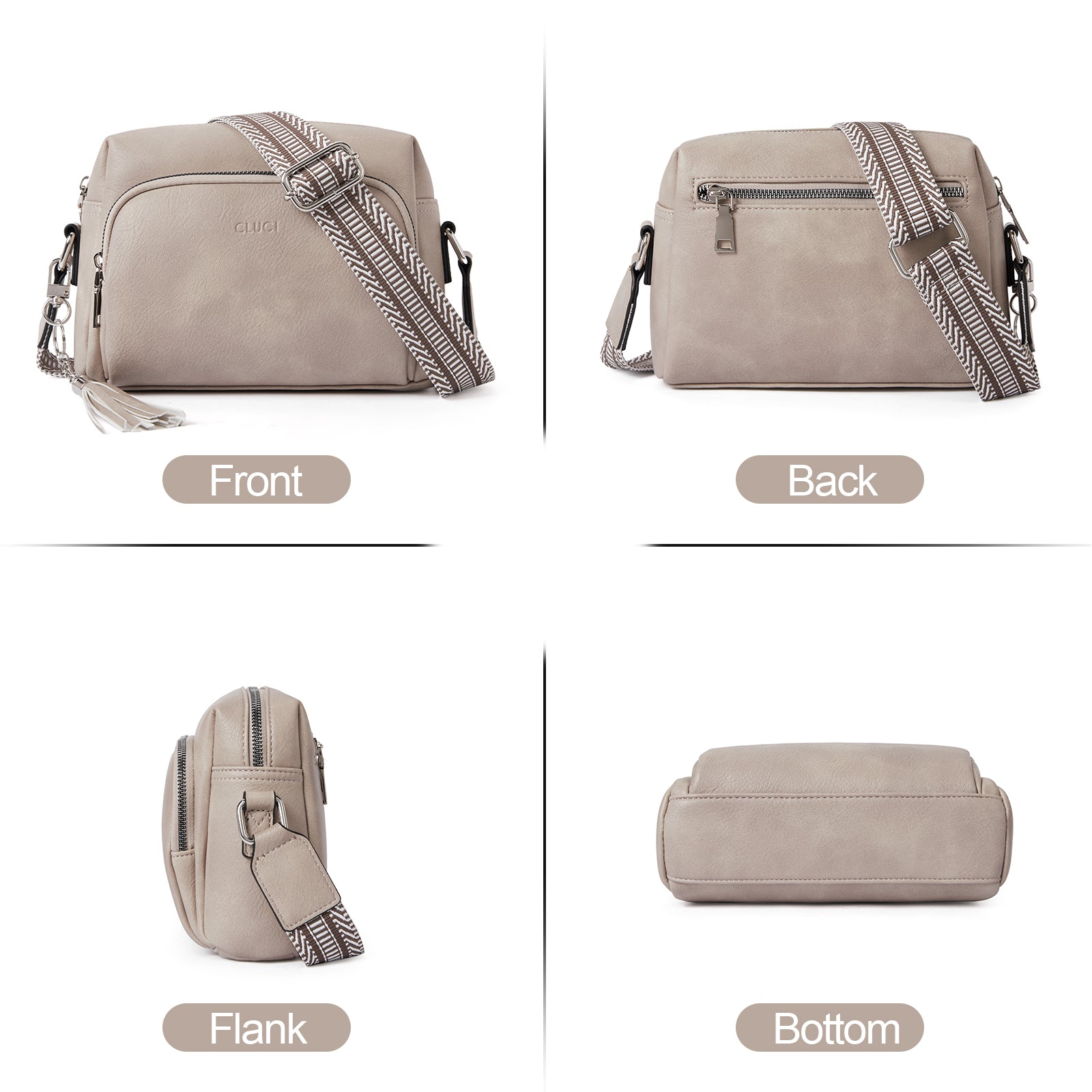 Crossbody Purses for Women Vegan Leather Crossbody Bags with Adjustable Wide Strap