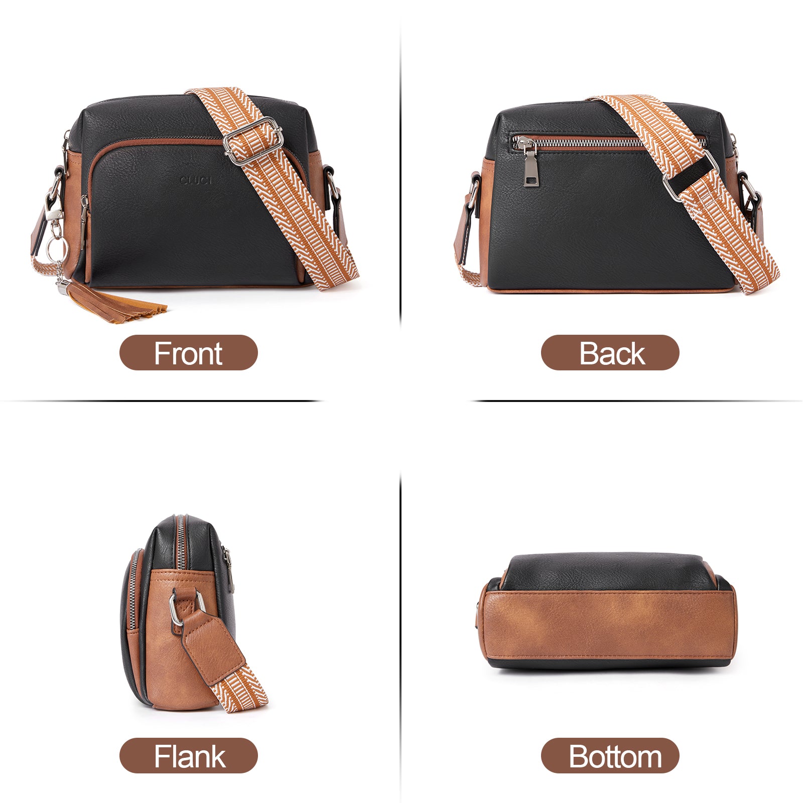 Crossbody Purses for Women Vegan Leather Crossbody Bags with Adjustable Wide Strap