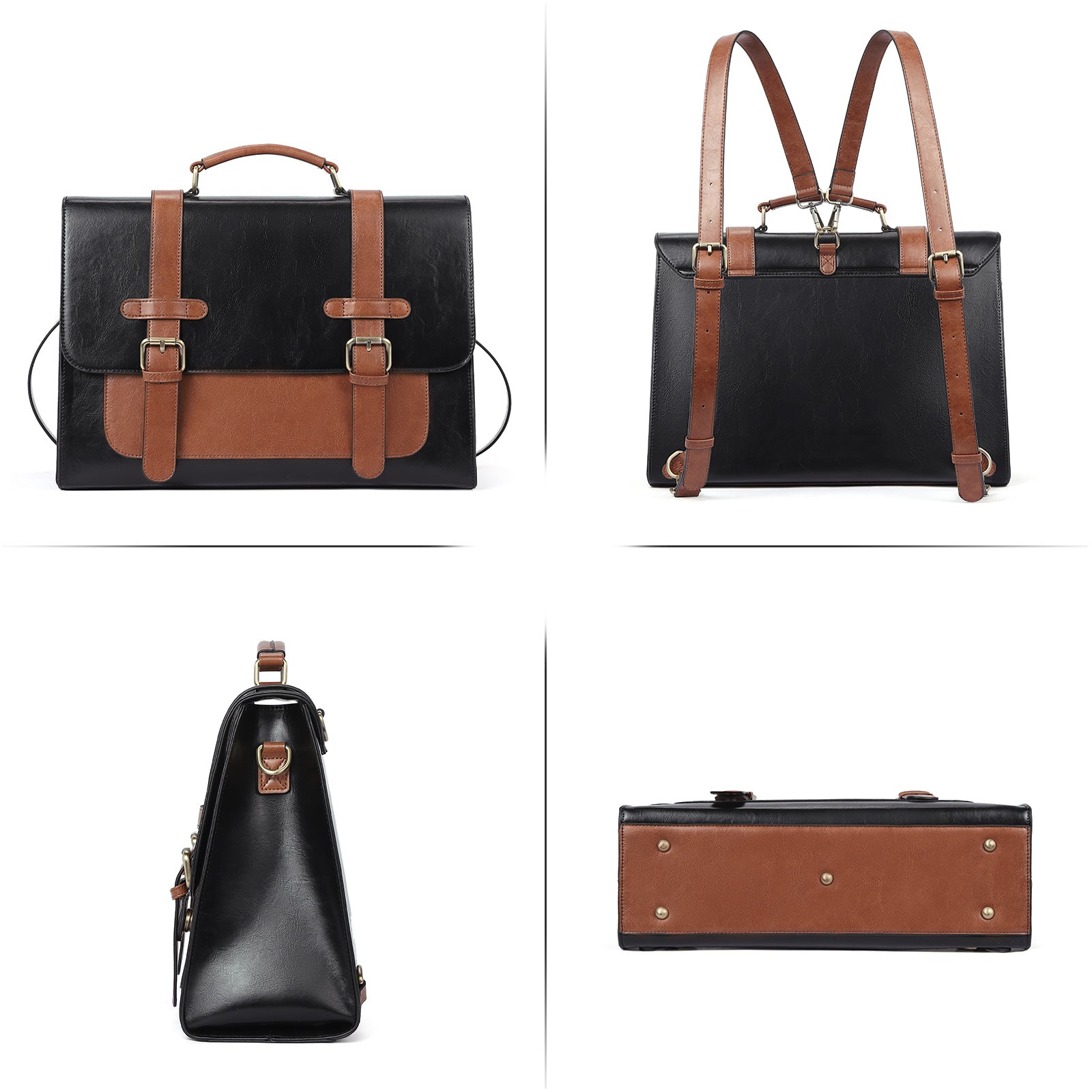 Agatha Vegan Leather laptop backpack Messenger Bag