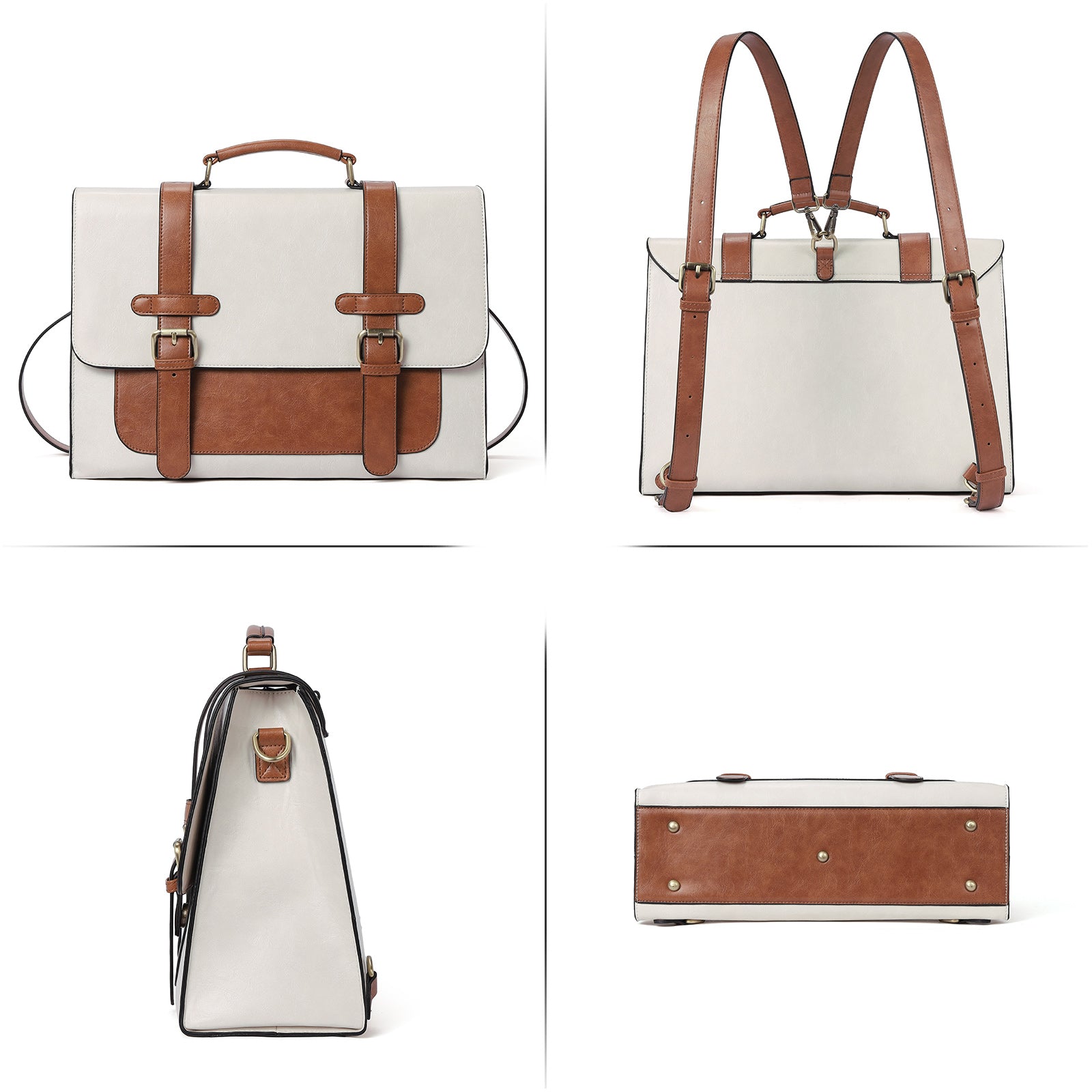 Agatha Vegan Leather laptop backpack Messenger Bag