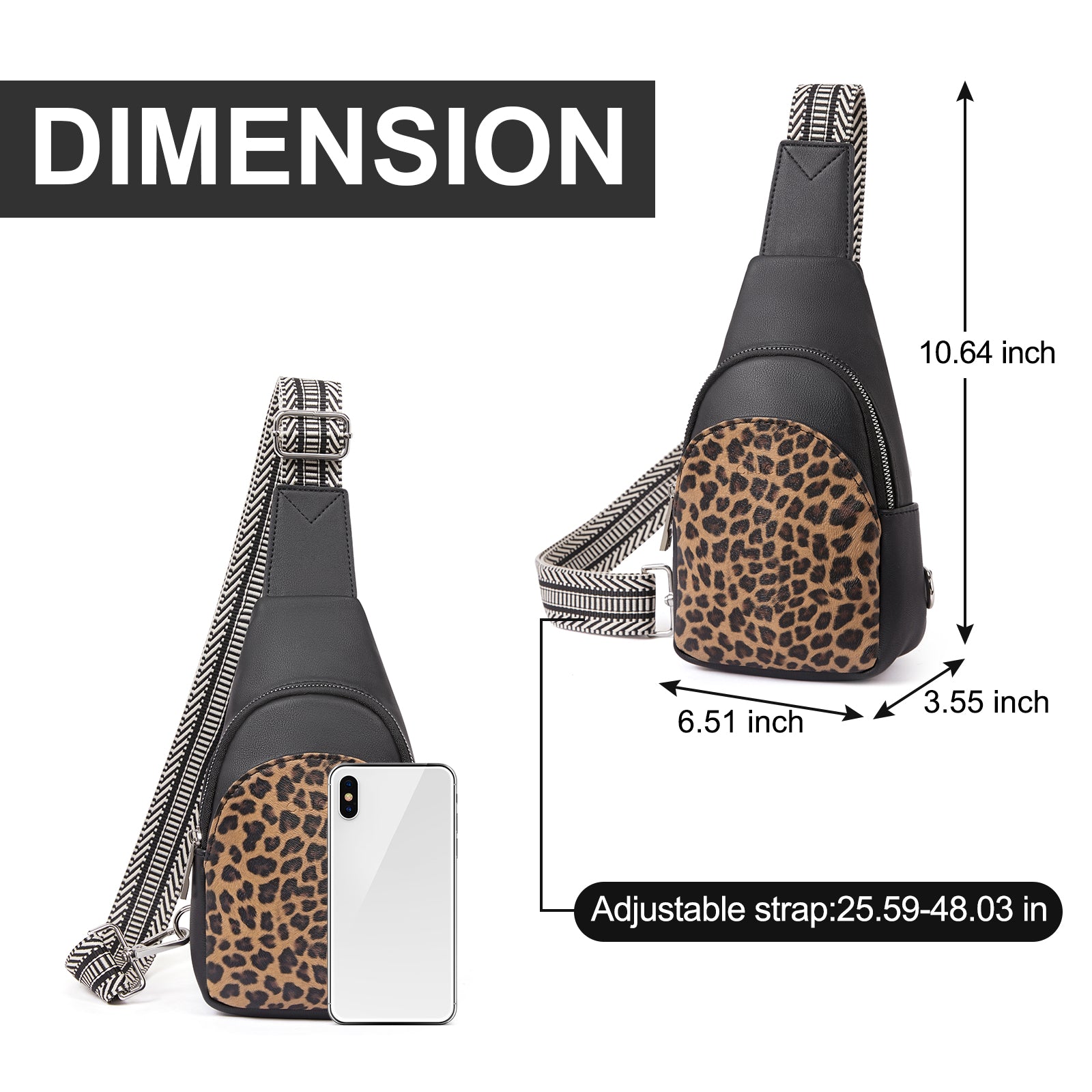 CLUCI Faux Leather Small Sling Bag Fashion Waist Packs with Guitar Strap for Women's Fanny Packs