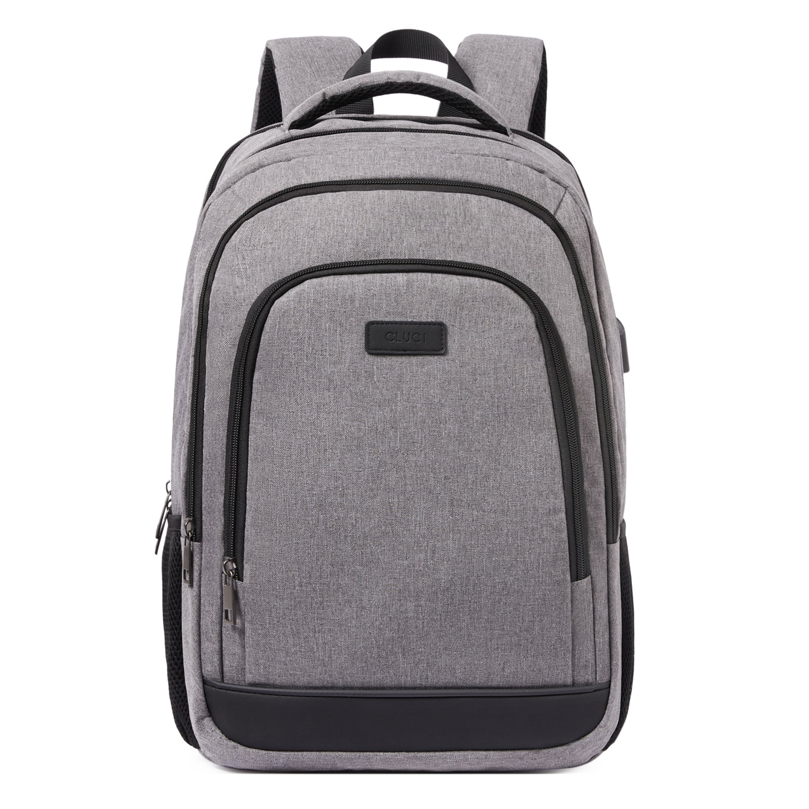 CLUCI Laptop School Backpack Water Resistant for Travel Work Fits 15.6" Laptop Business Computer with USB Charging Port
