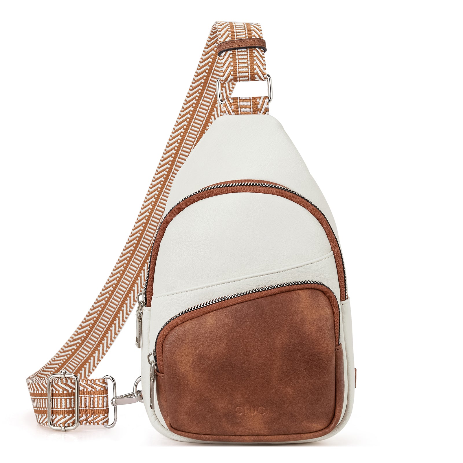 CLUCI Leather Sling Bag With Guitar Strap