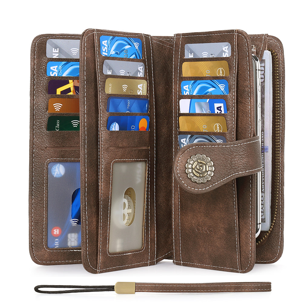 Echo Large Capacity Tri-Fold Wallet With Wrist Strap For Women