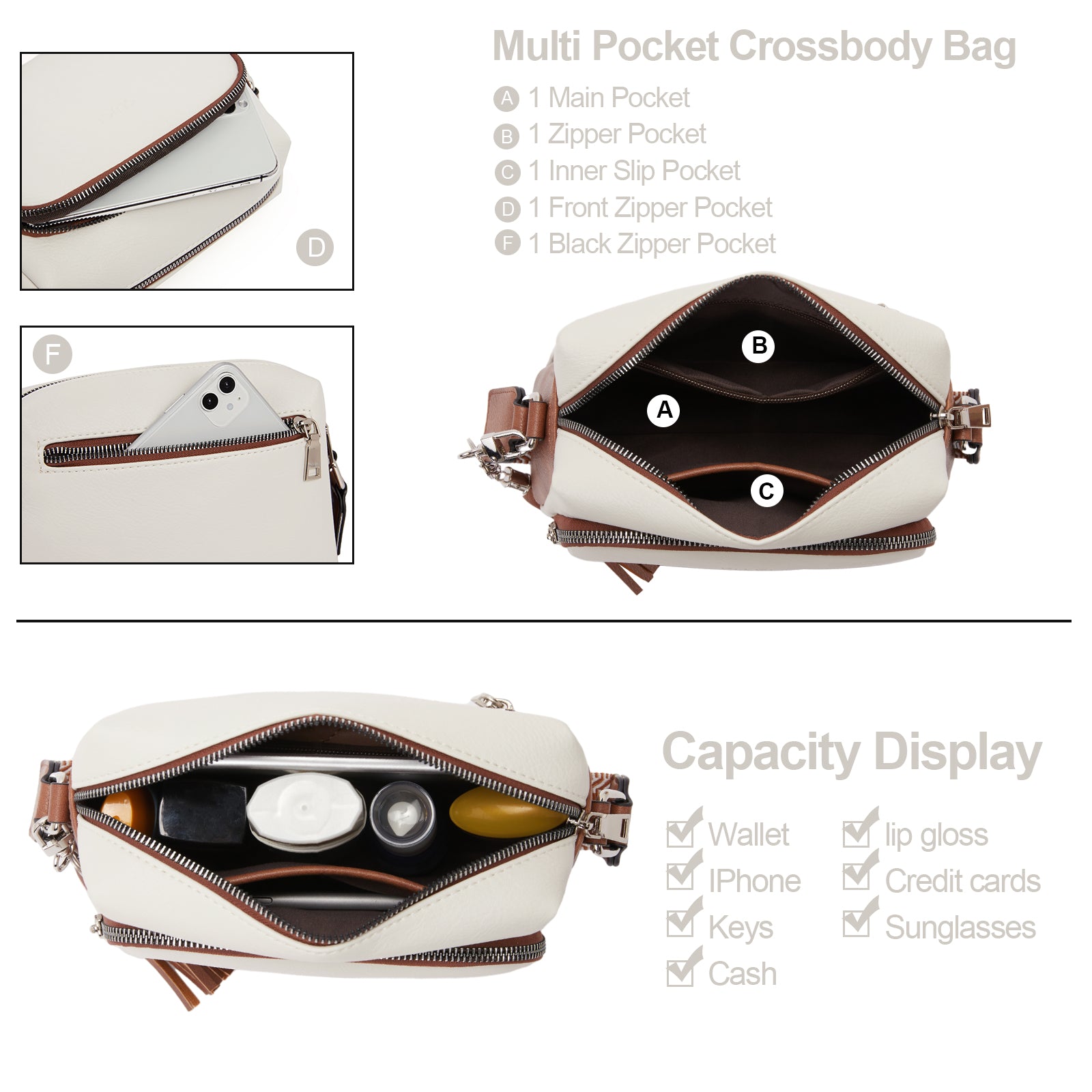 Crossbody Purses for Women Vegan Leather Crossbody Bags with Adjustable Wide Strap
