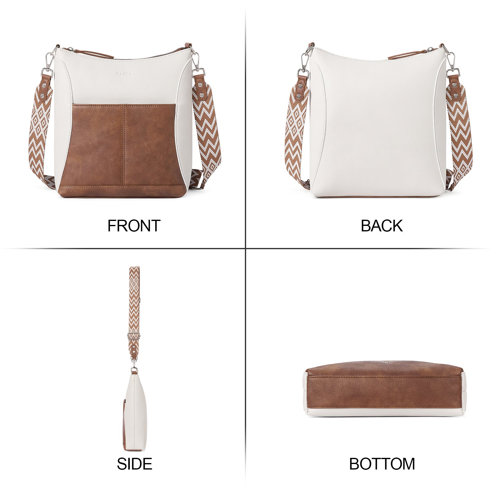 Crossbody for Women Vegan Leather Hobo Bags Casual Satchel with Guitar Strap